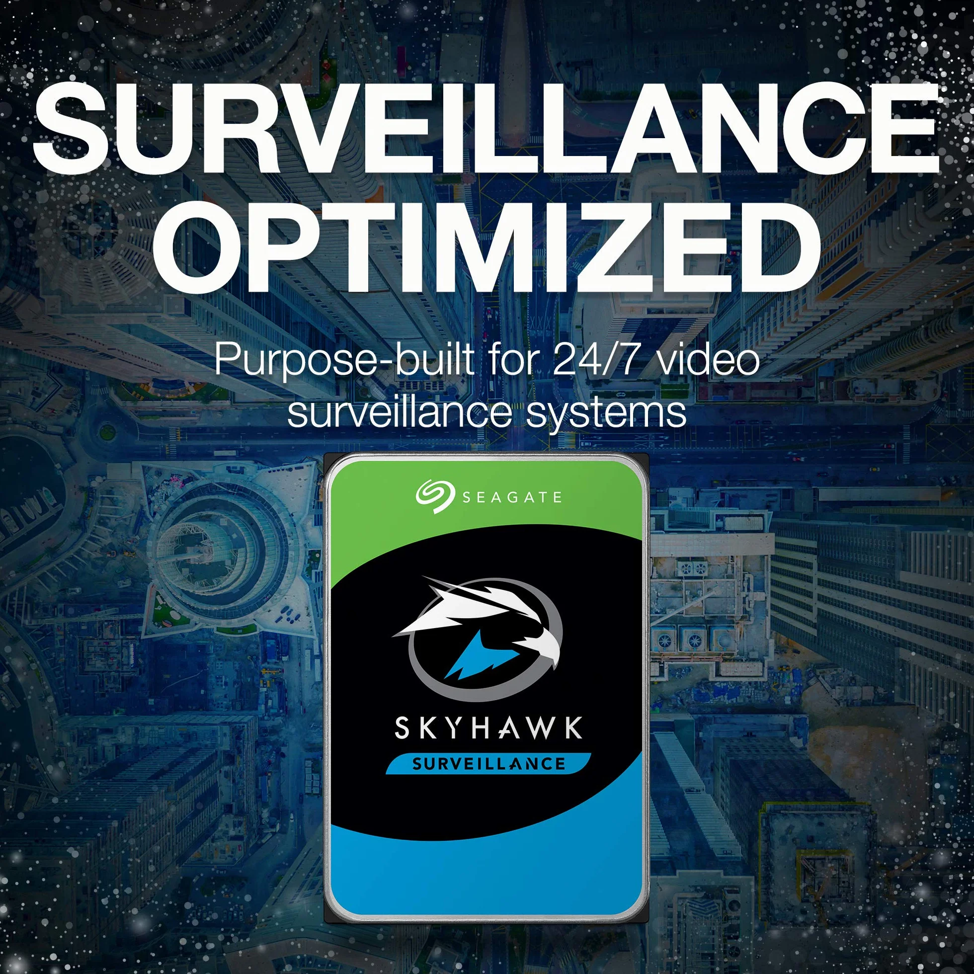 Seagate SkyHawk 4TB, Wewnętrzny dysk twardy, 3.5", do Systemów Monitoringu, SATA 6 GB/s, 256 MB Cache, FFP, Data Rescue Service (ST4000VXZ16)