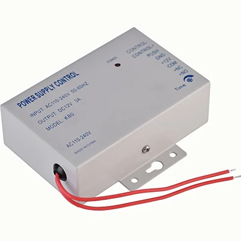 Zasilacz dostępu do drzwi, wejście AC110 V-240 V, wyjście DC 12 V, 3 A, 30 W, kontroler zasilania do systemu kontroli dostępu do drzwi