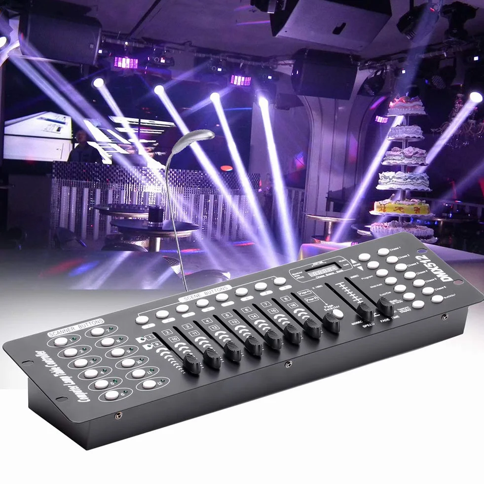 UKing DMX Controller, 192 kanały DMX512, kontroler, konsola, 240 scen, do mini kontrolera DMX, pulpitu świetlnego, na imprezę, DJ, dyskotekę, ruchoma głowicę świetlną, lampę, wyposażenie operatora
