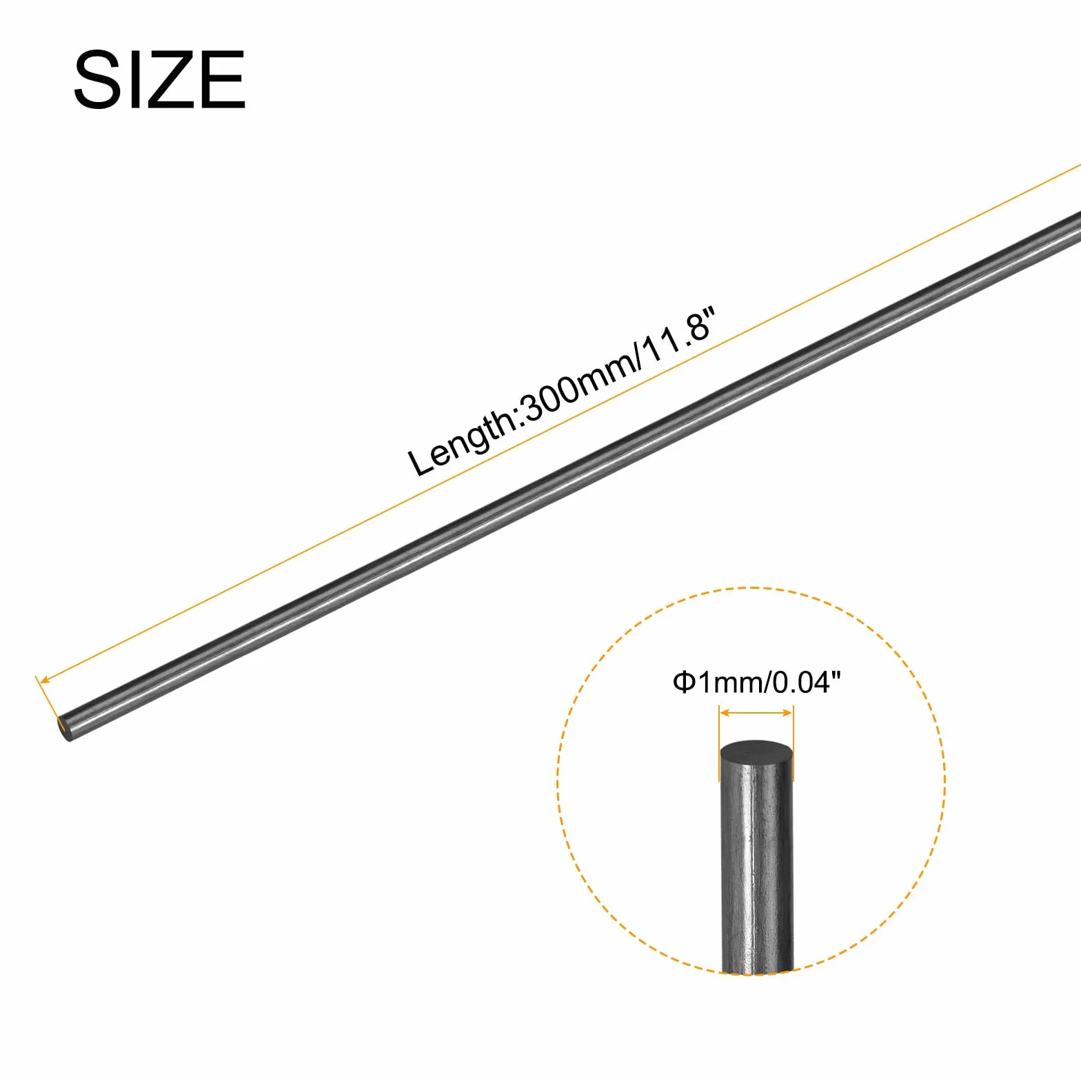 QUARKZMAN 5 sztuk pręta z włókna węglowego, 1 mm x 300 mm, do samodzielnego wykonania samolotu RC RC, rurki do skrzydeł quadcoptera