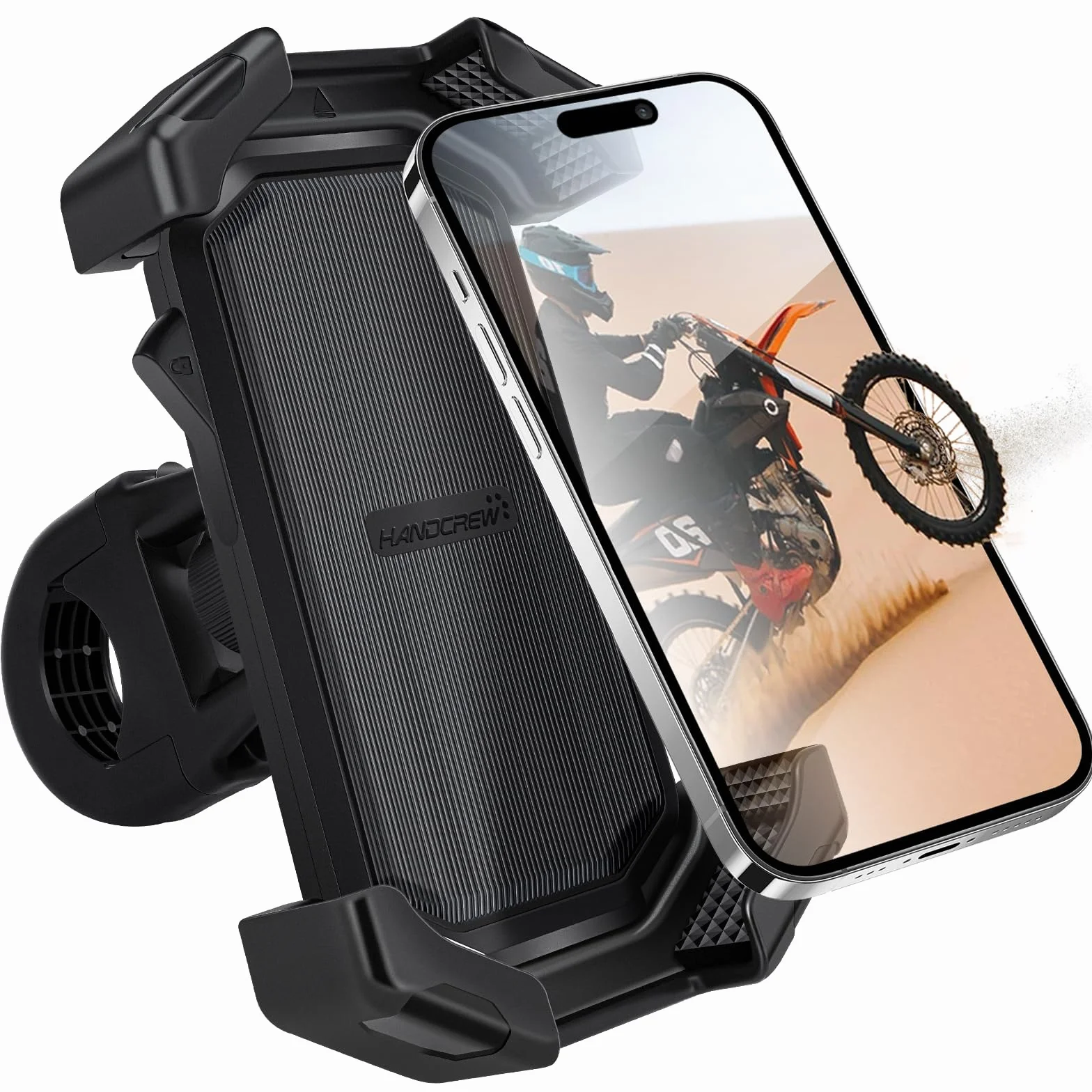 Uchwyt Na Telefon Rowerowy Motocyklowy Z Obrotową Głowicą, Łatwa Instalacja, Kompatybilny Z Większością Smartfonów O Przekątnej Od 4 Do 7 Cali, Stabilny I Wytrzymały, Idealny Nierównych