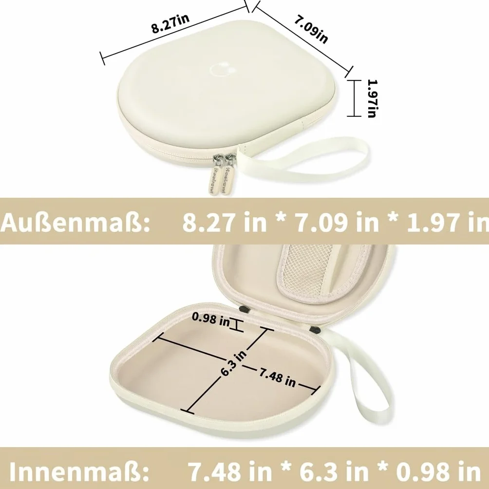 Etui na słuchawki kompatybilne z JBL Tune 510BT/ do Sony WH-CH520/ 520BT/ T570BT/BK bezprzewodowe słuchawki nauszne, etui ochronne Bluetooth, kabel (tylko pudełko) (beżowe)
