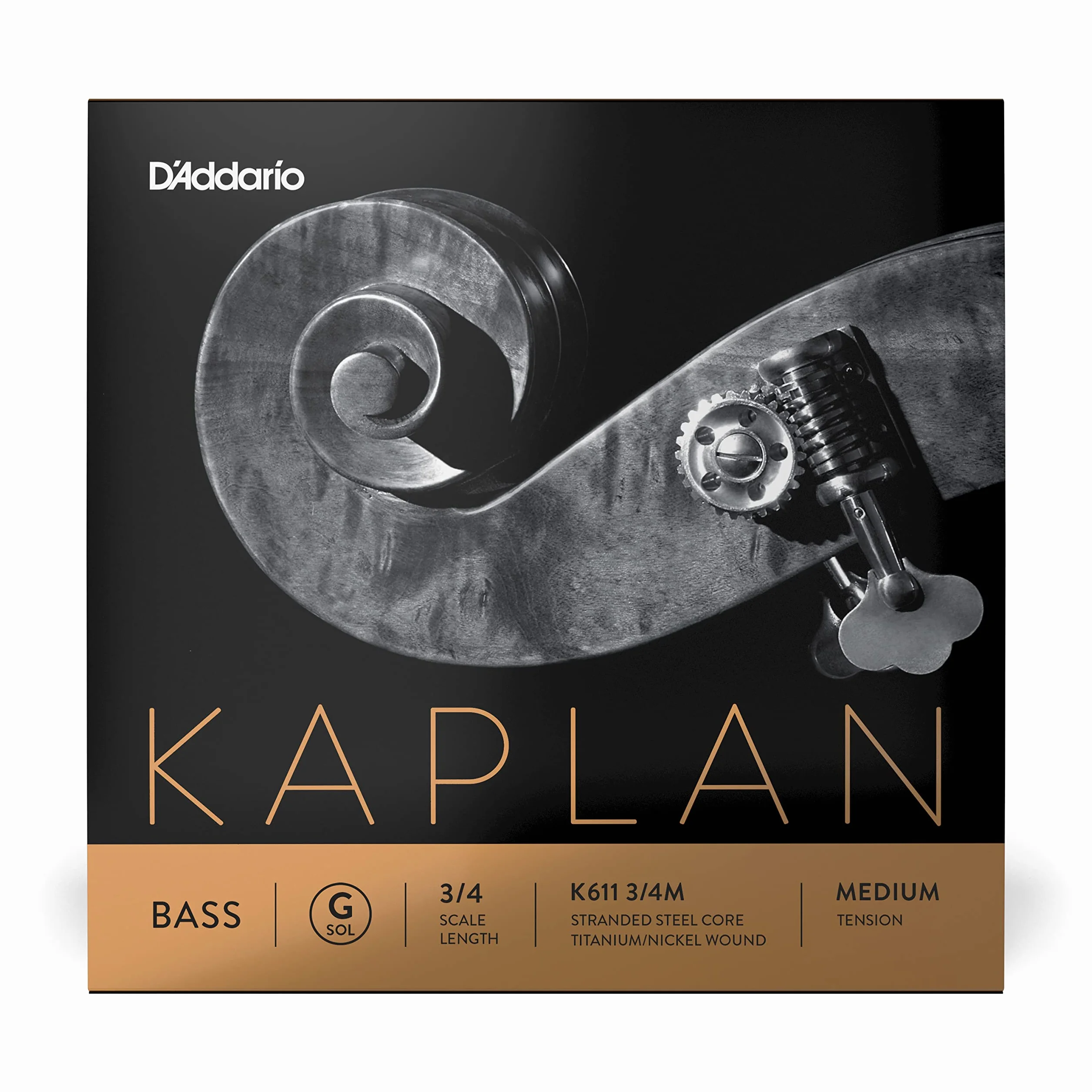 D'Addario Kaplan Skala 3/4 średnie napięcie pojedynczy sznur G do gitary basowej