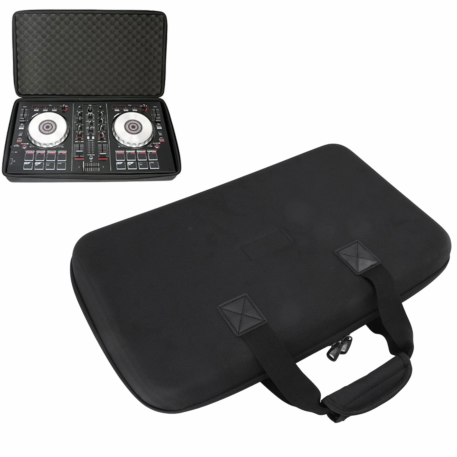 Bewinner DJ Controller Case for Pioneer DDJ FLX4, Wyściełana Torba Przenosząca z pianką pochłaniającą Wstrząsy, Jasna Podszewka Wnętrza, Regulowane Paski Bezpieczeństwa (50 * 30 * 8 cm)