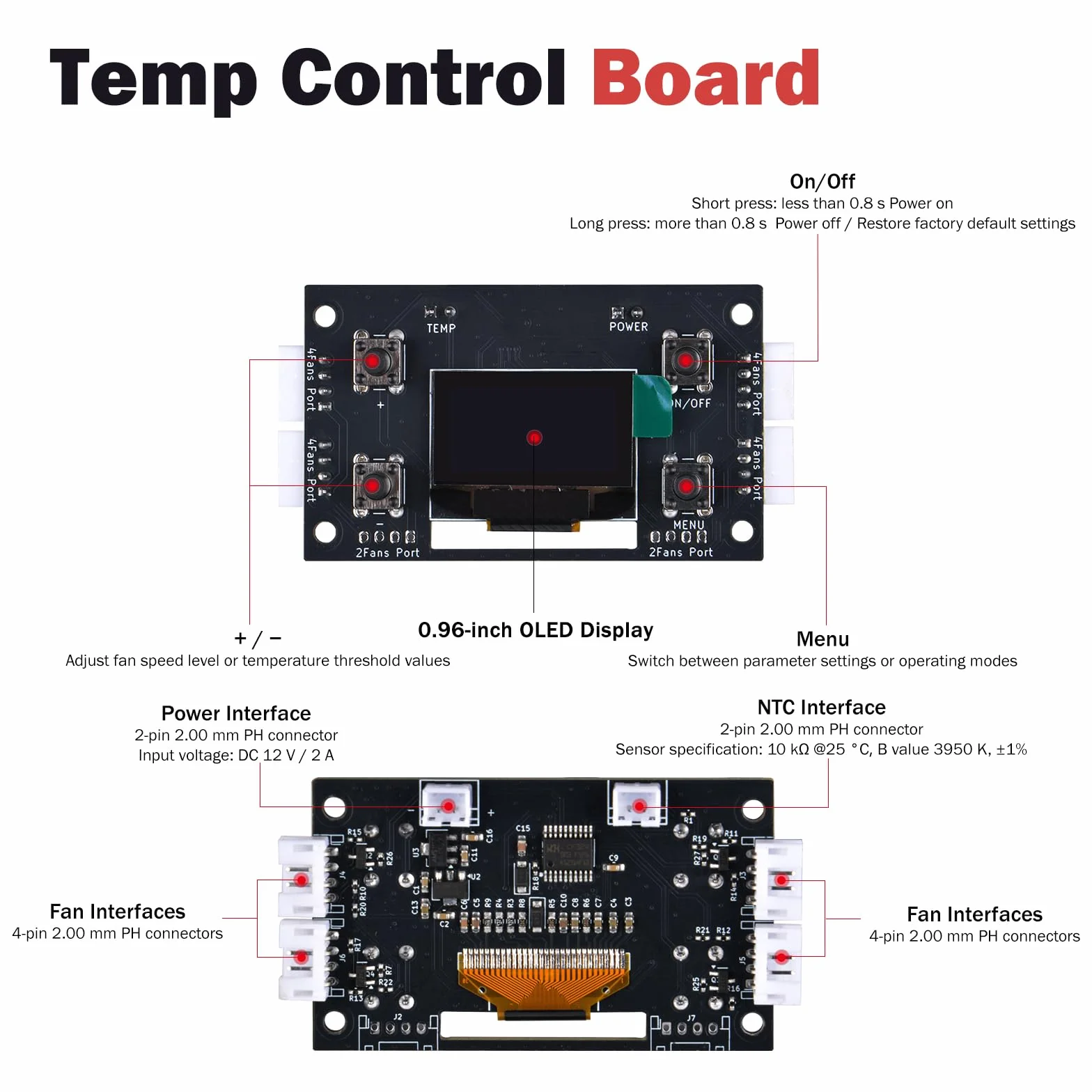 GeeekPi 10-calowy 1U Rackmount Fan Taca z wyświetlaczem OLED, 4 sztuk 80mm aktywne wentylatory do 10-calowego mini serwera rack, kompatybilny z DeskPi RackMate T0 / T1 / T2 / T0 Plus / T1 Plus / TL1