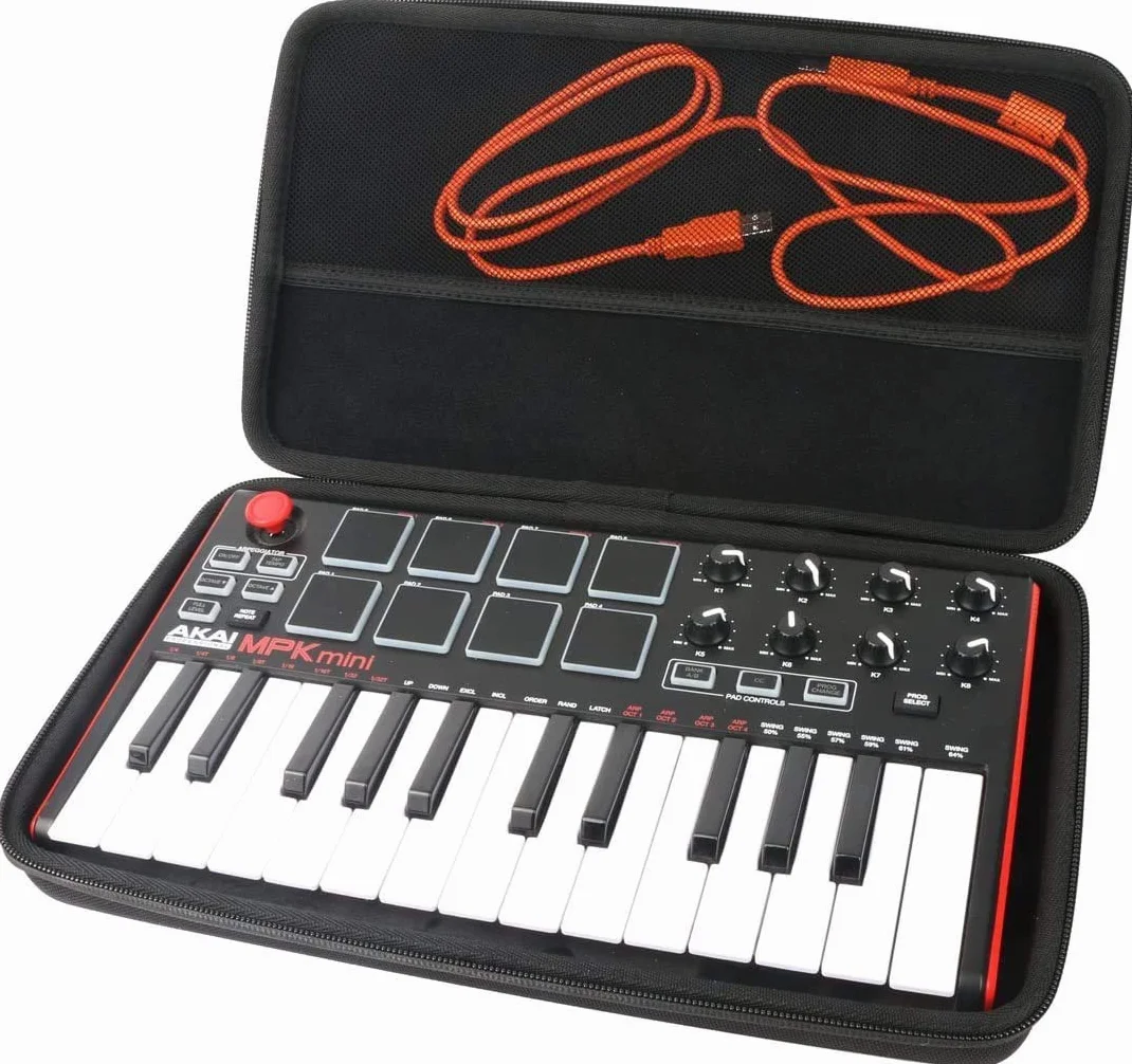 Khanka twarde etui podróżne do Akai Professional MPK Mini MK3/MKII MK2/Play, 25-klawiszowy kontroler, USB MIDI, klawiatura w stylu fortepianowym, tylko etui