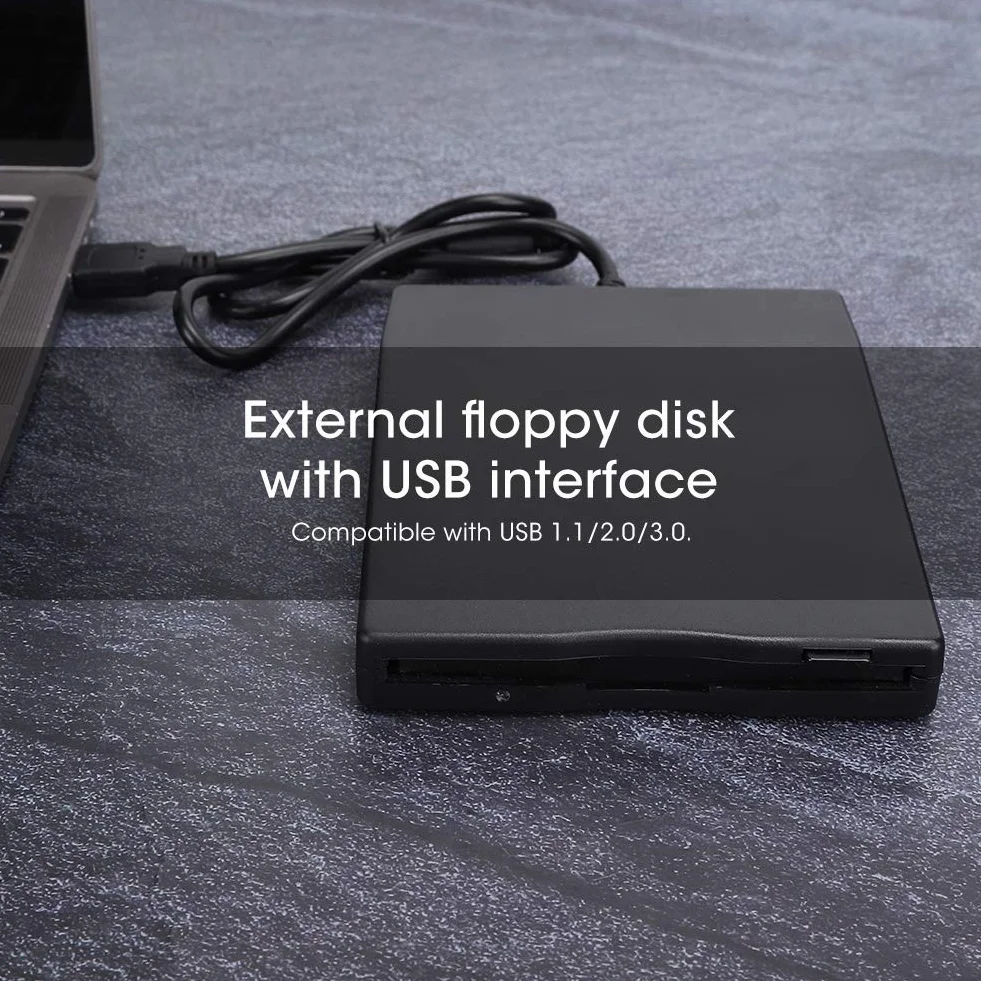 Zewnętrzny napęd dyskietek USB 3,5", przenośny czytnik dysków, ultra cienki dysk Floppy Drive do Win10, 7, 8, Vista, XP, ME, 2000, SE, 98