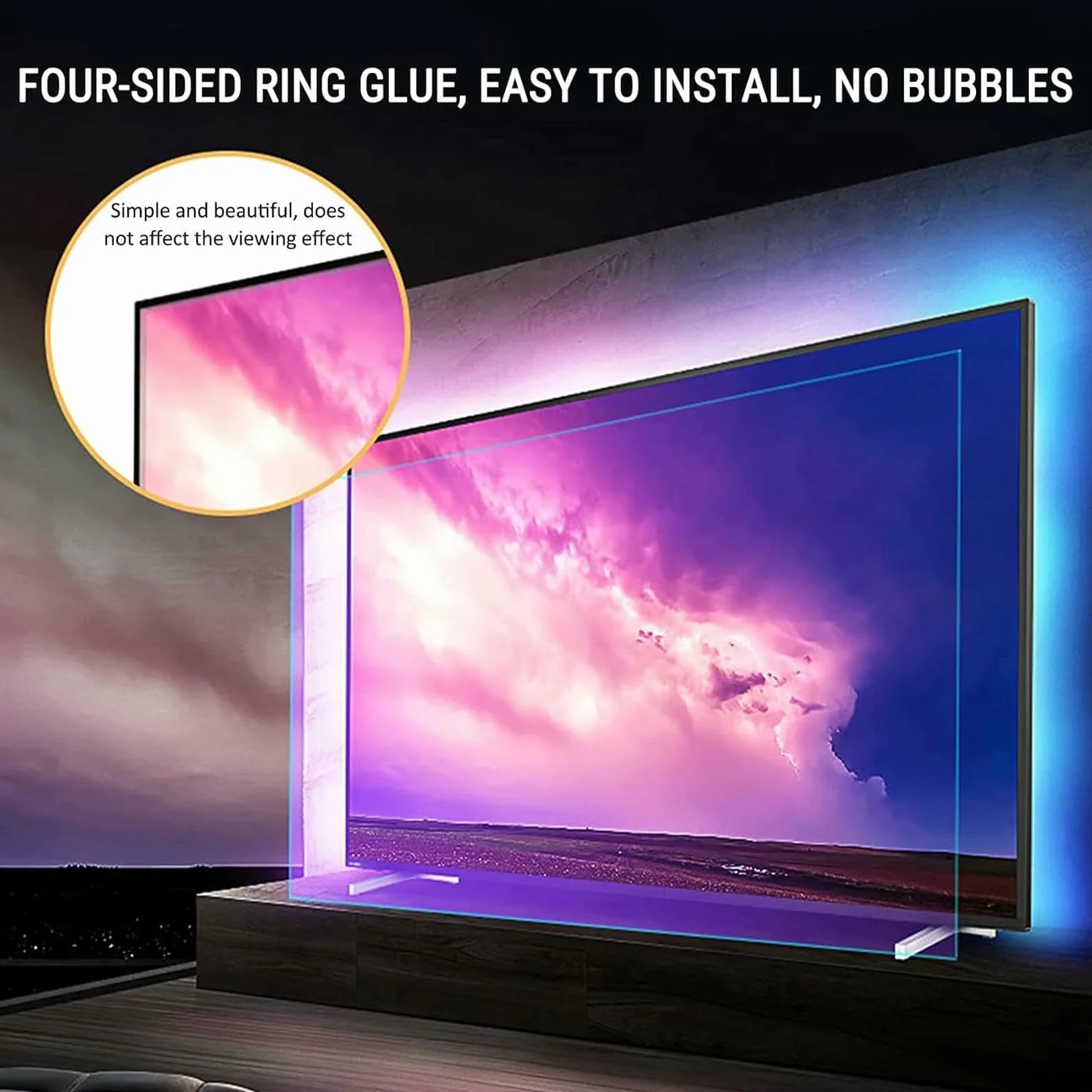 Folia Ochronna Na Ekran Telewizora 32-75 Cali, Filtr Przeciw Niebieskiemu Światłu/Odblaskowy, Łagodzący Zmęczenie Oczu Do Telewizorów Lcd, Led, Oled I Qled 4K Hdtv.,43 in 942X529mm
