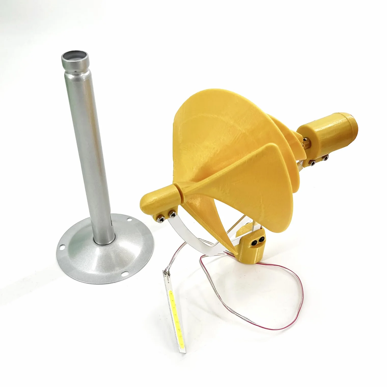 10W Micro Spiral Wind Generator Model 12V Stały generator magnesów DIY żółta turbina wiatrowa Model Breeze Start Generator Światło z diodą LED do badań, nauczania, dekoracji,Yellow