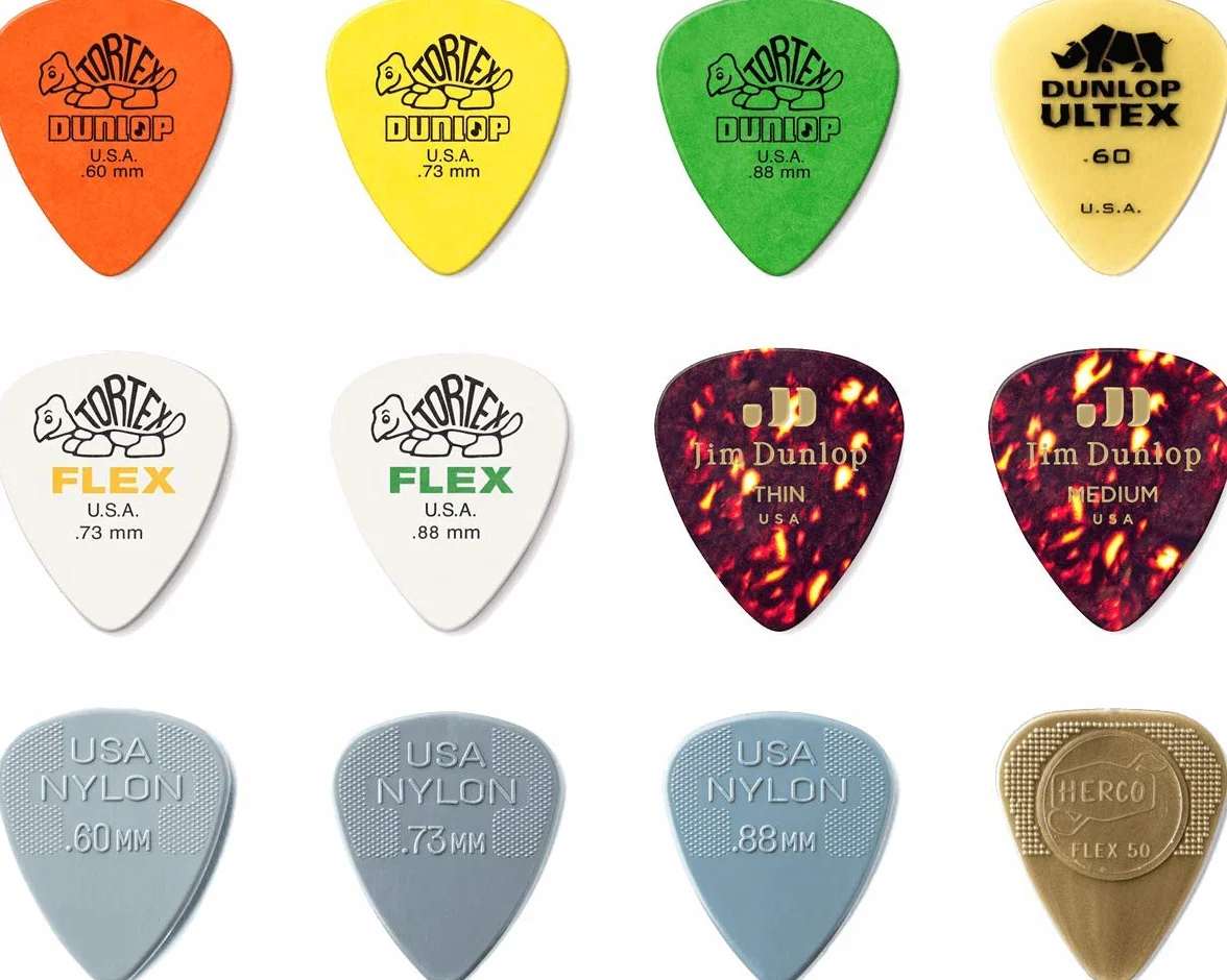 Jim Dunlop PVP112 Acoustic Zestaw Kostek do Gitary, Wielokolorowy, 0.60mm, 0.73mm, 0.88mm