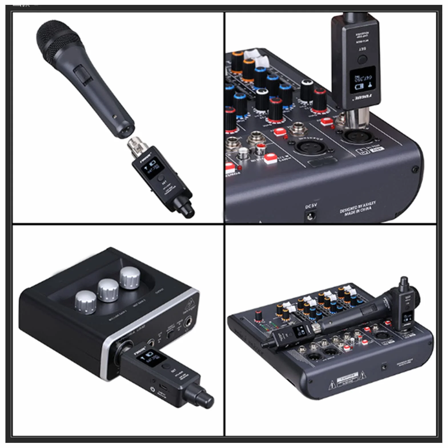 Bezprzewodowy System Mikrofonowy XLR Nadajnik Odbiornik Wbudowany Akumulator