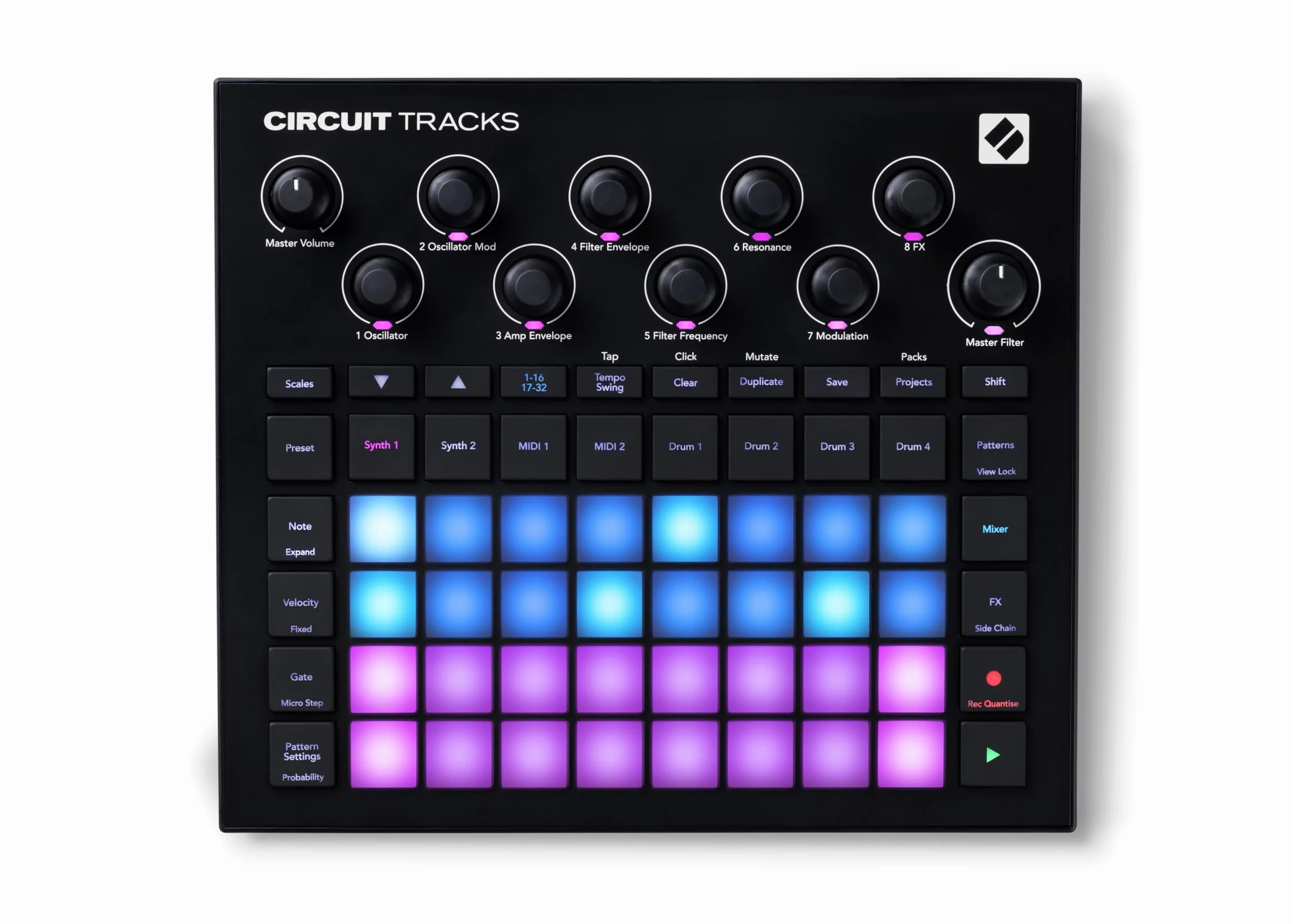 Novation Circuit Tracks Sekwencer Groovebox do tworzenia muzyki elektronicznej