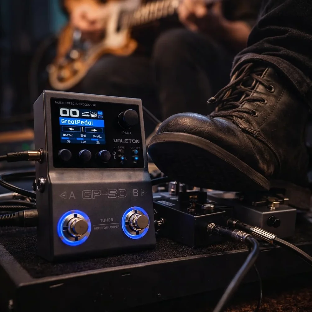 Valeton GP-50 gitarowy z wieloma efektami ze wzmacniaczami, Cab Sims, FX, Looper, Tuner i audio USB