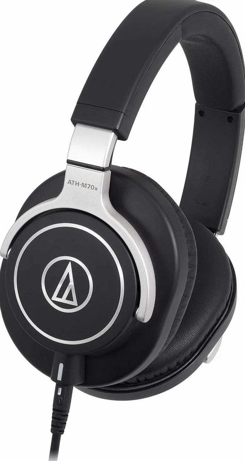 Audio-Technica M70x Profesjonalne słuchawki studyjne do miksowania i śledzenia dźwięku w studiu, FOH, DJingu, masteringu, postprodukcji, kryminalistyki i osobistego odsłuchu
