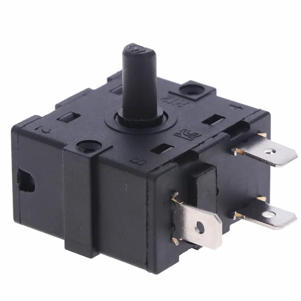 Przełącznik obrotowy nagrzewnicy elektrycznej AC 250V 16A 3Pin 5Pin, elektryczny regulator temperatury przełącznika ogrzewania (3 piny 2 pozycje)