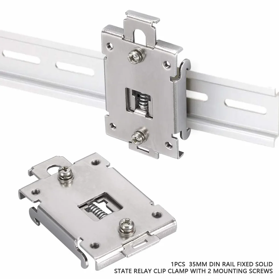 Crydom Ssr Relay Montaż na Szynie Din Adapter do Montażu na Szynie Din Stal Nierdzewna 1 szt. 35 Mm na szynę Din Naprawiono Przekaźnik Półprzewodnikowy Zacisk Zaciskowy z 2