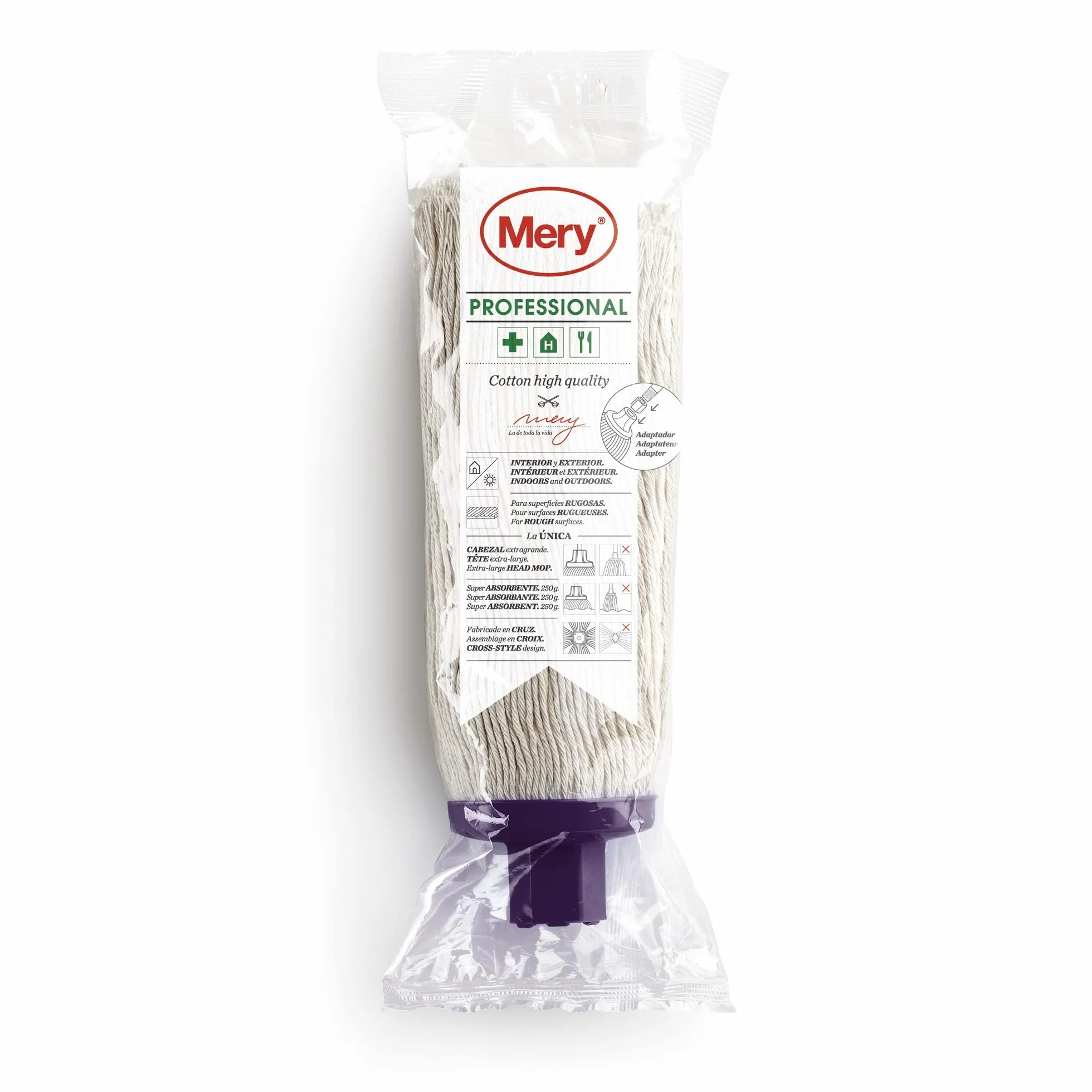 Mery Profi mop bawełna ecru 250 g, 25 cm, 11 x 7 x 35 cm