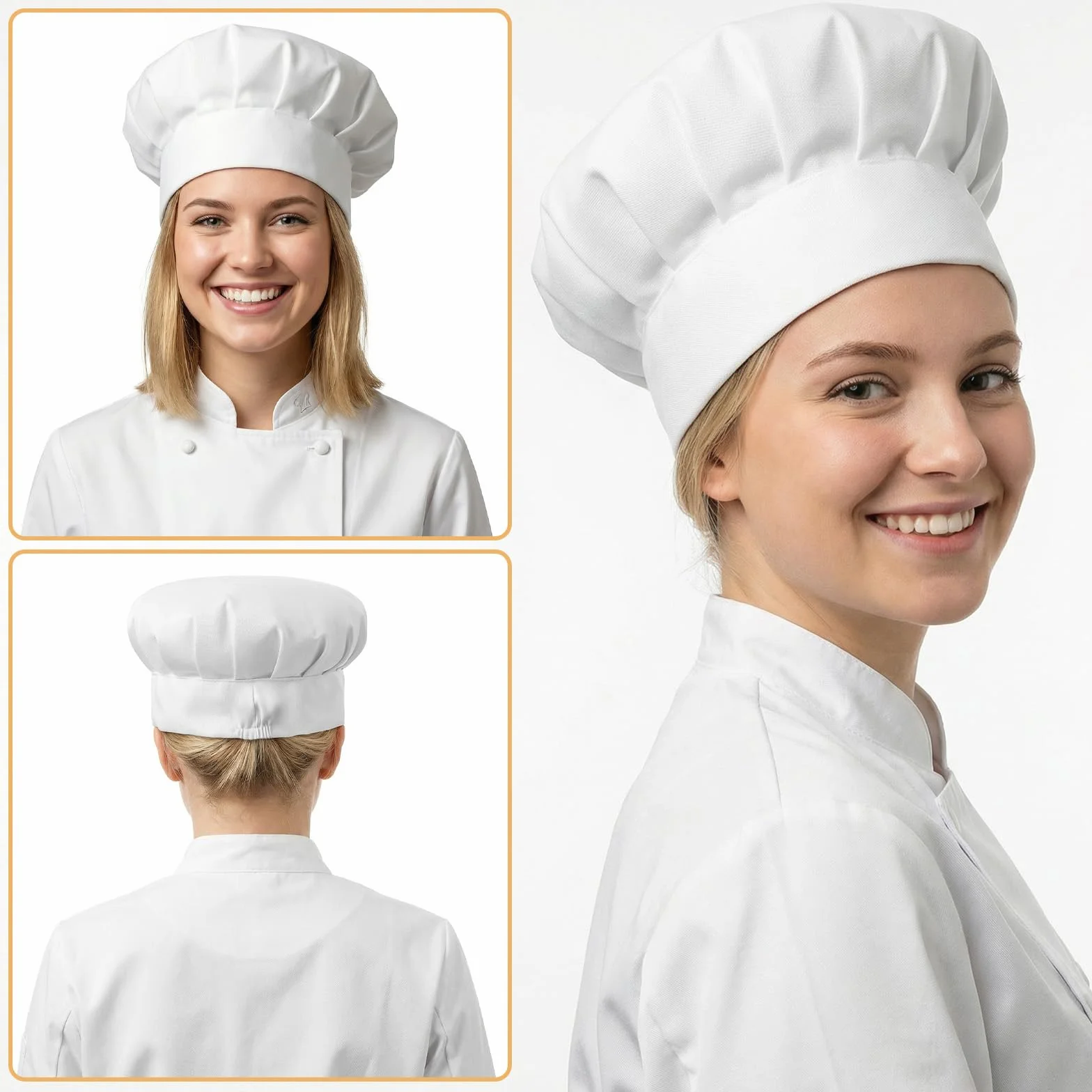 Czapka kucharska, unisex, męska czapka kucharska, damska czapka kucharska, bawełniana czapka kucharska, regulowana czapka kucharska, profesjonalna czapka kucharska, do kuchni, gotowania