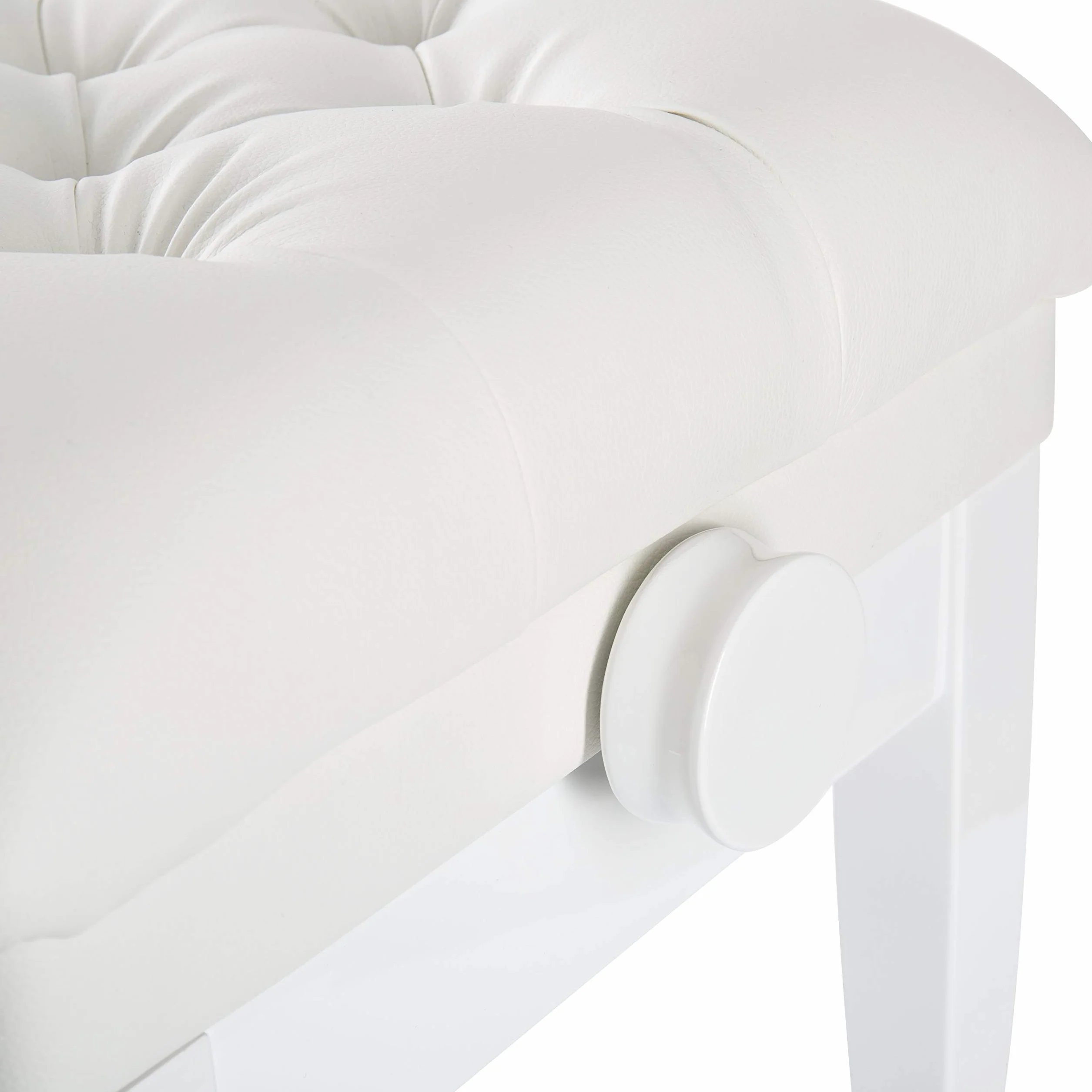 Fame PB-30C Cushioned Piano Bench White Satin Ława do pianina