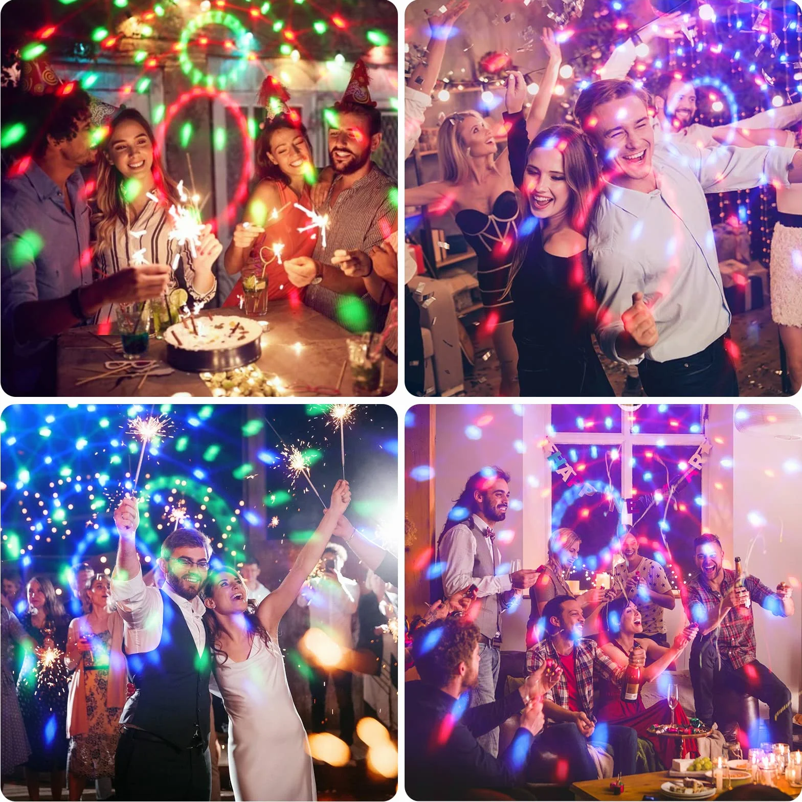 SEBRUANC kula dyskotekowa, oświetlenie LED na imprezę, sterowane muzyką, mini DJ, stojak z przyssawkami, stroboskop, światło sceniczne, na Boże Narodzenie, imprezy domowe, prezent urodzinowy dla