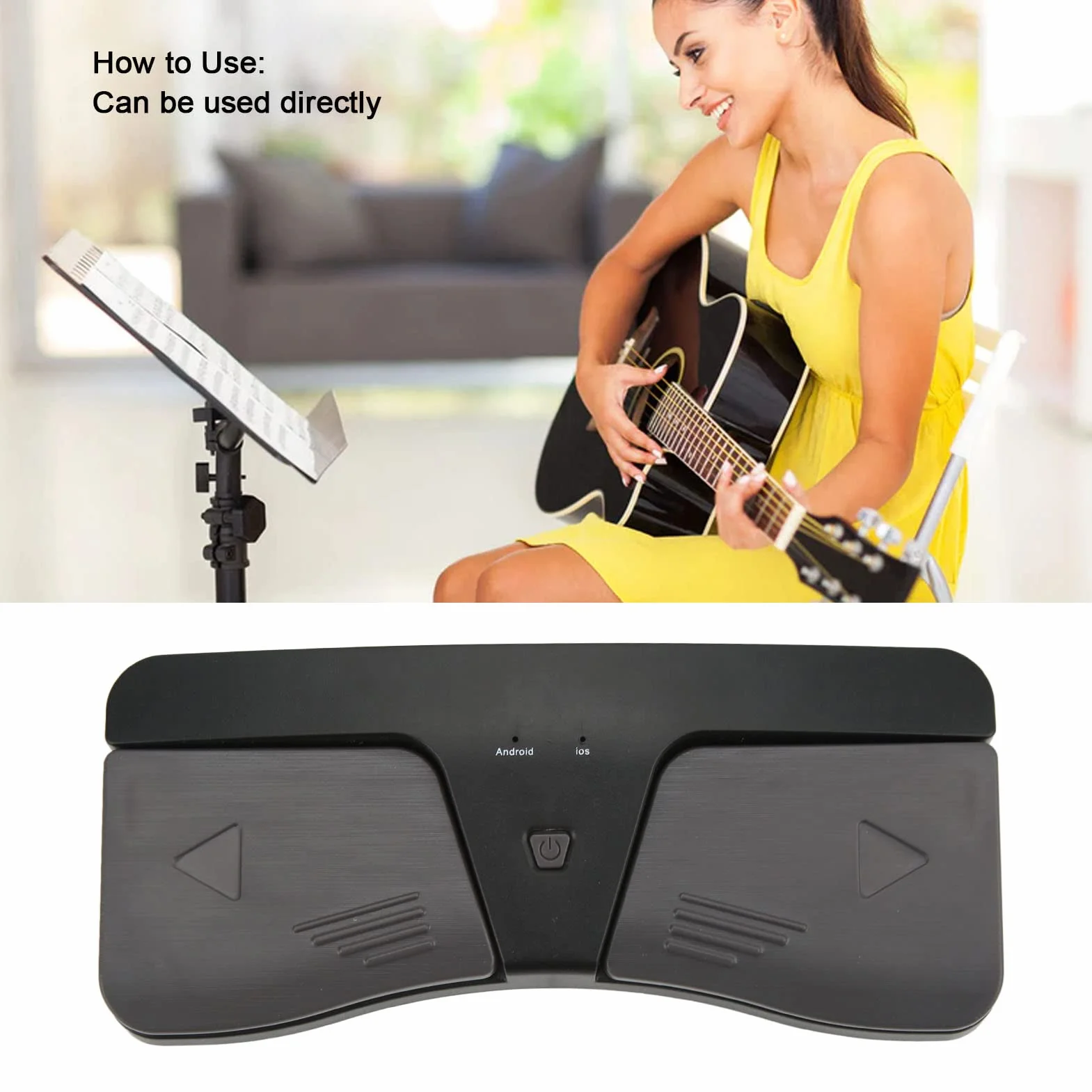 Page Turner Pedal dla tabletów, bezprzewodowy pedał muzyczny Page Turner dla IOS, dla Android, zasilany bateryjnie przełącznik nożny Bluetooth Page Turner Pedal Bezprzewodowy Page