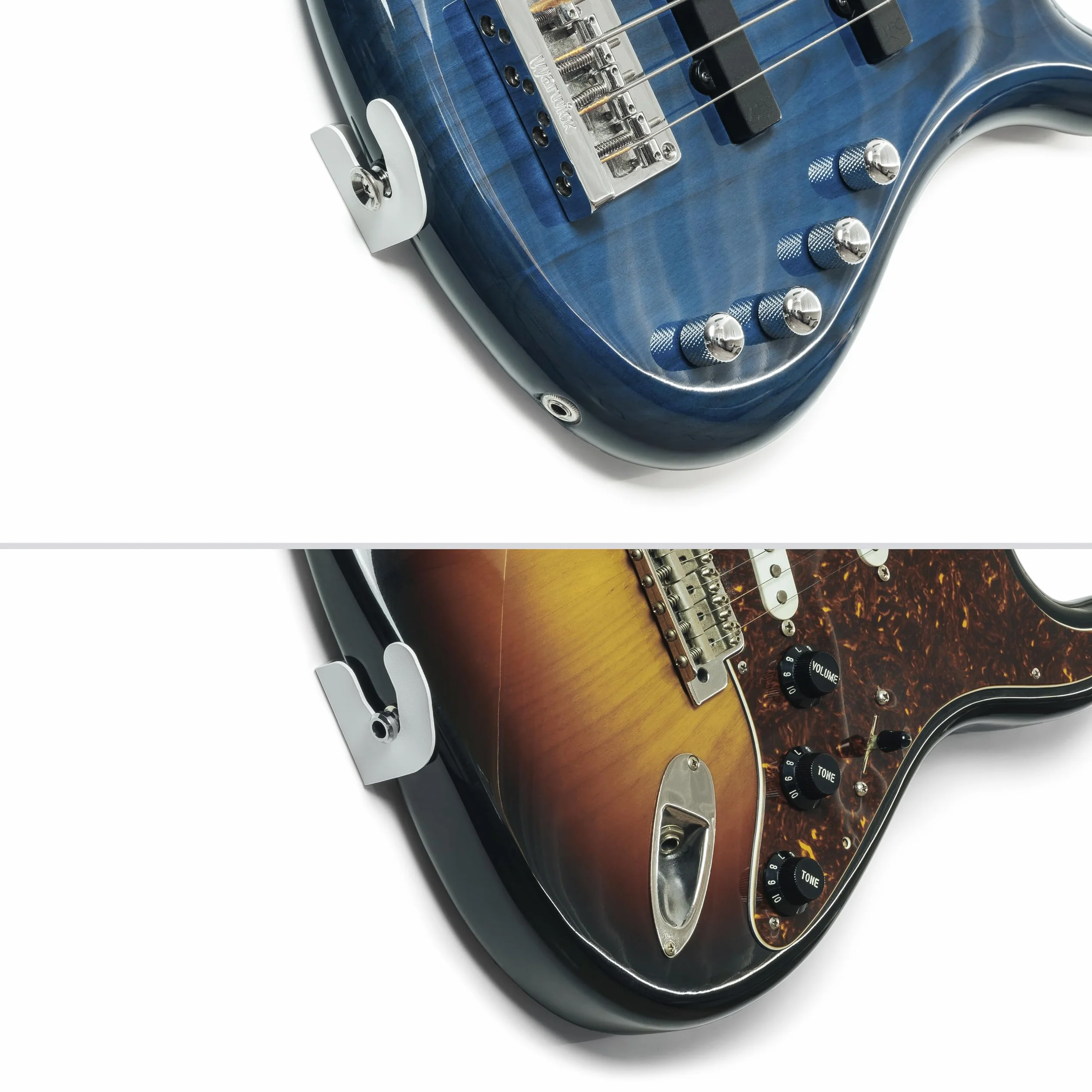 Uchwyt na gitarę. Wieszak ścienny, ścienny uchwyt na gitarę do gitary elektrycznej, gitary hiszpańskiej, gitary elektrycznej, gitary klasycznej, akcesoria do gitary (biały)
