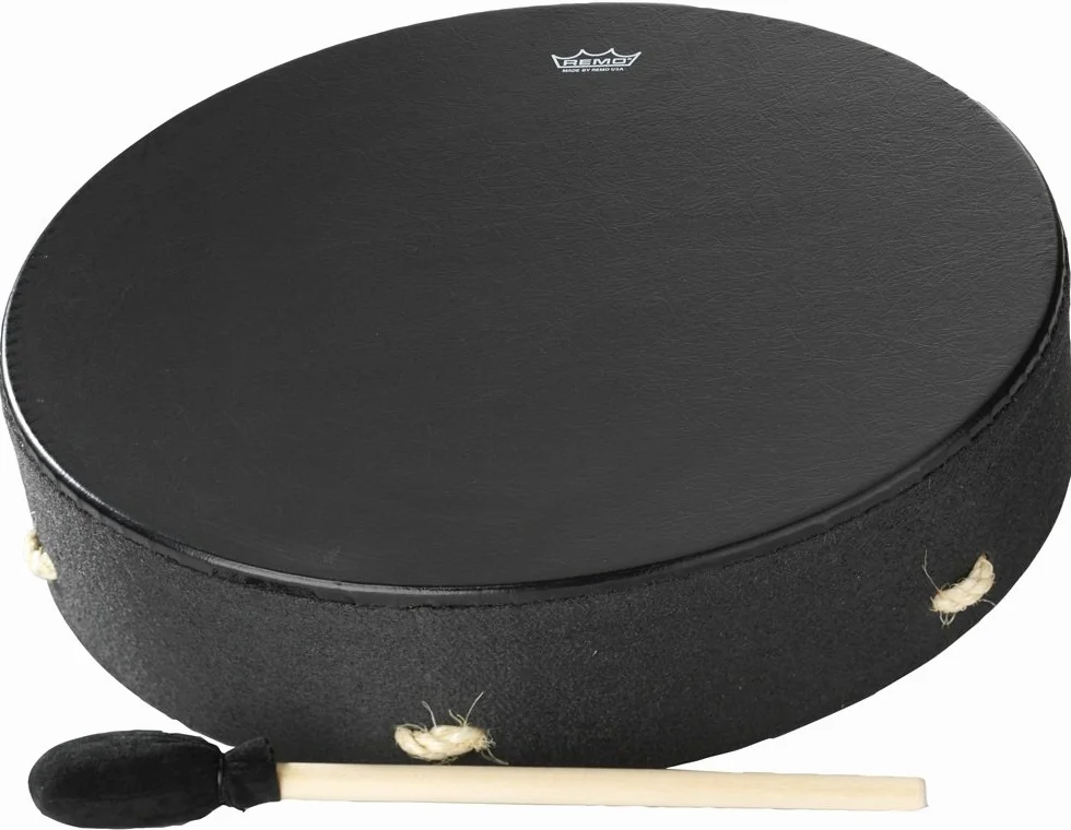 Remo World Percussion Buffalo Drum - 16" x 3,5" - rama Acousticon, Bahia Bass, nastrojona, krzyżowy, sznurkowy uchwyt, w zestawie mallet - E1-1316-BE