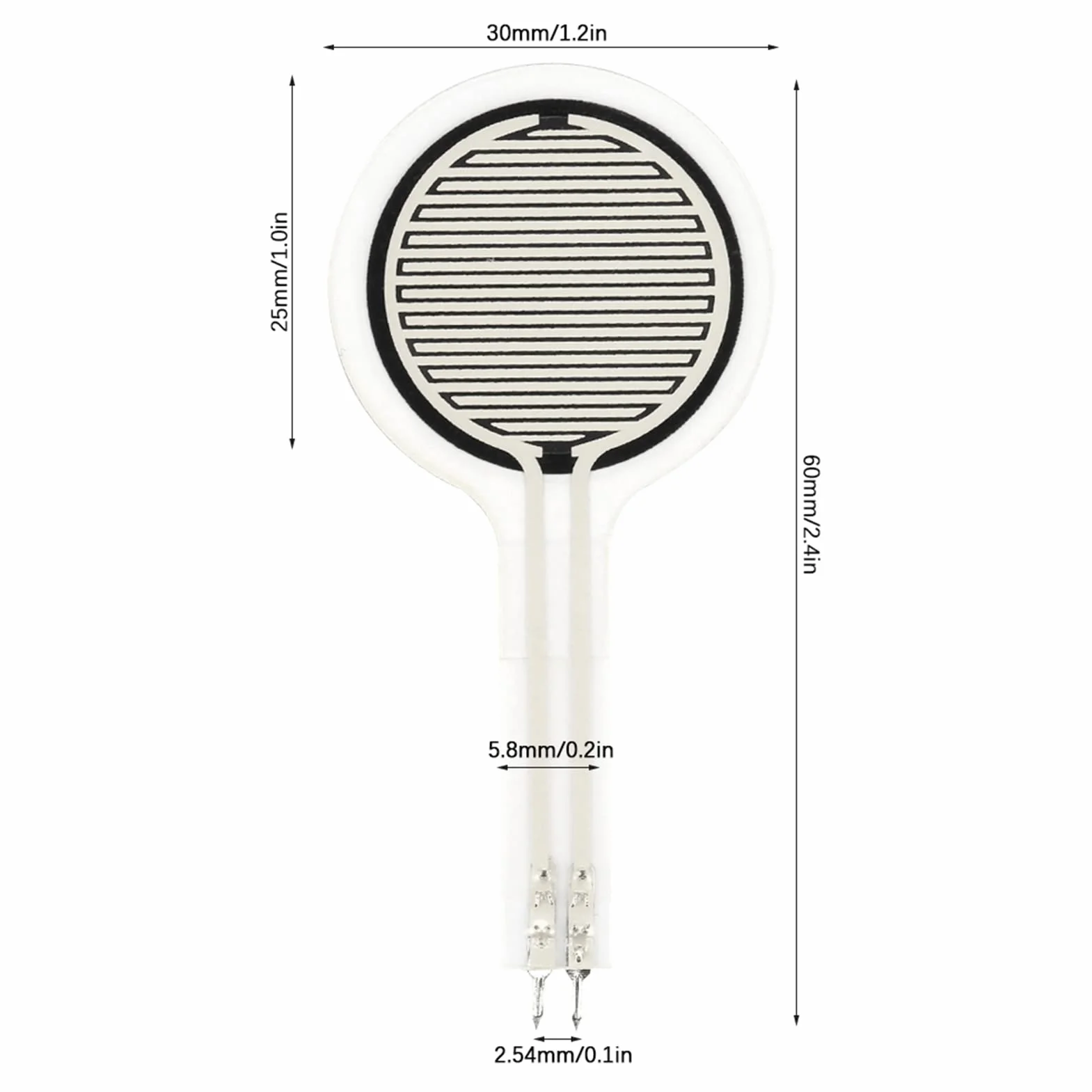 Rezystor oporu cienkowarstwowego MD30-60 0~30 kg średnica 30 mm Force Sensing Resistor