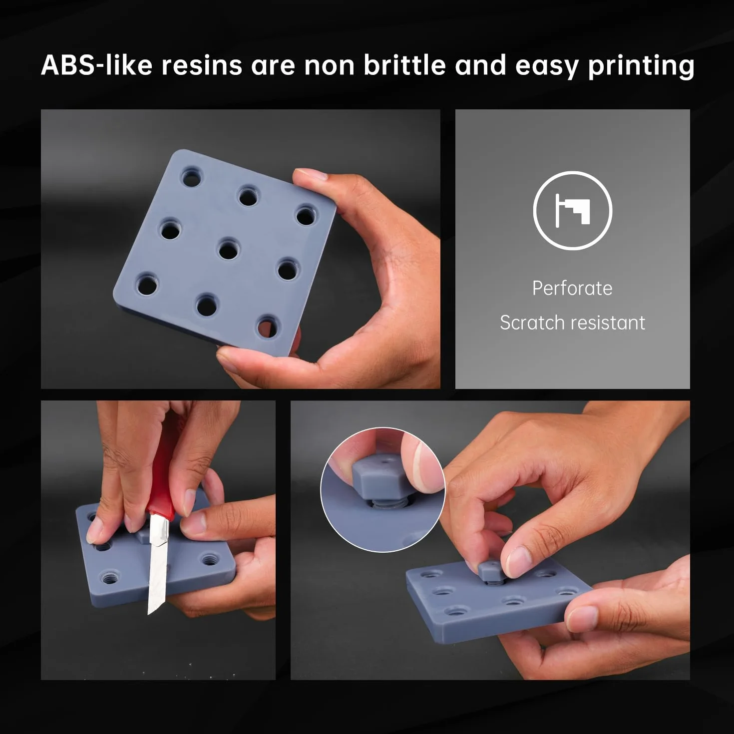 Żywica do drukarki 3D podobna do ABS 1 kg, 405 nm UV-Curing Standardowa żywica fotopolimerowa szybka do druku LCD/DLP/SLA, niek i wysokiej precyzji, szary