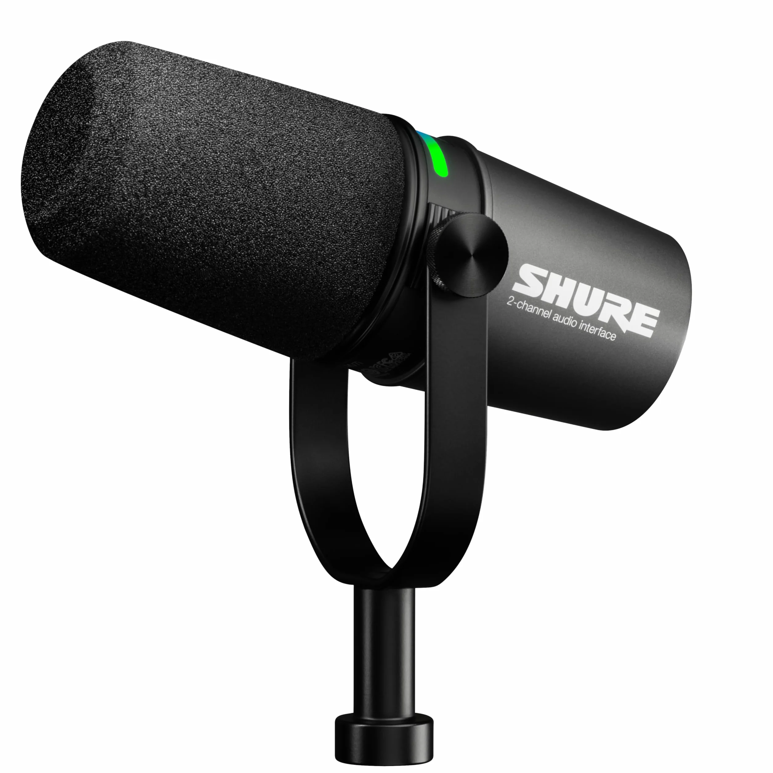 Shure Mikrofon MV7i Smart Podcast + Wbudowany Interfejs Audio – Zestaw Sprzętu z 2 Kanałami dla Podwójnych Mikrofonów XLR lub Mikrofon + Instrumenty XLR - Bezpośrednie Połączenie USB-C z PC/Telefonem