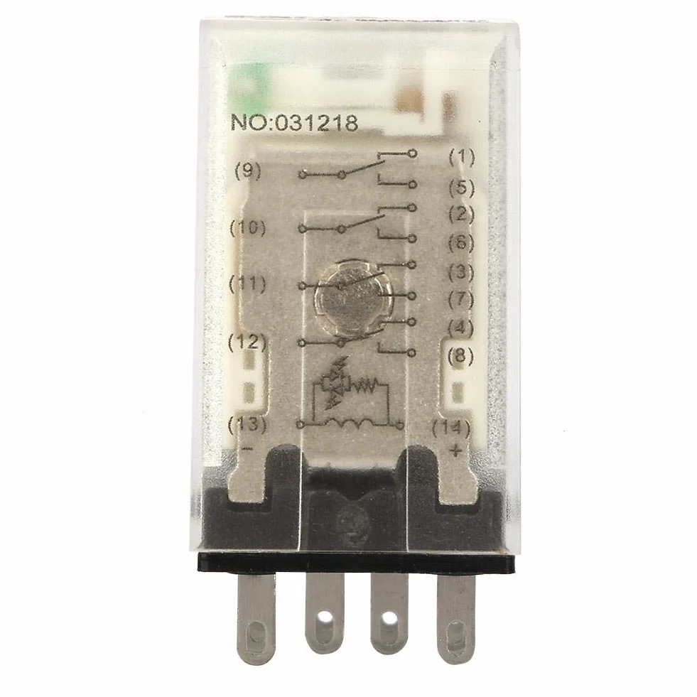 Keenso Przekaźnik pośredni 14 Pin 5A 6VDC / 12VDC / 110VDC Mini Power przekaźnik pośredni przekaźnik elektromagnetyczny BEMM4C do urządzeń automatyzujących, szafek sterowniczych (12VDC)