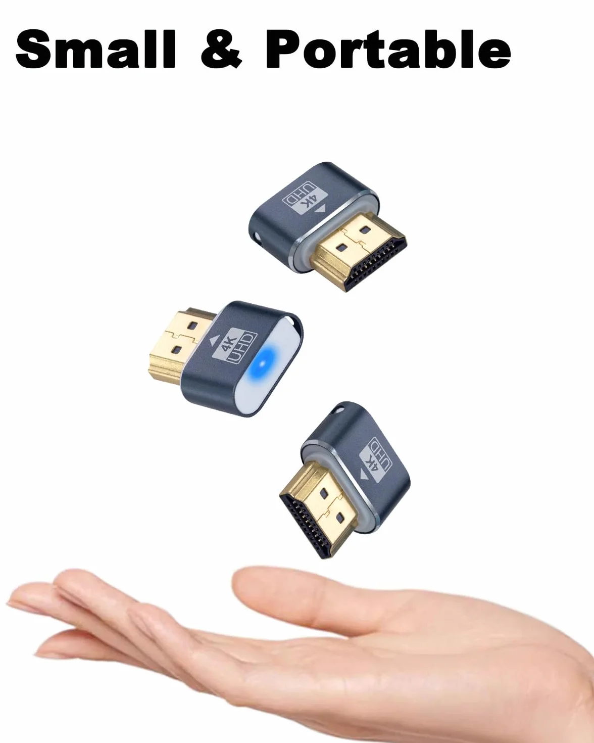 Duttek Wtyk HDMI 4K – emulator wyświetlacza wirtualnego monitora, adapter wyświetlacza bez głowy do systemu Windows Mac OSX Linux, obsługuje do 4K przy 60 Hz (z lampką kontrolną, 1 opakowanie)