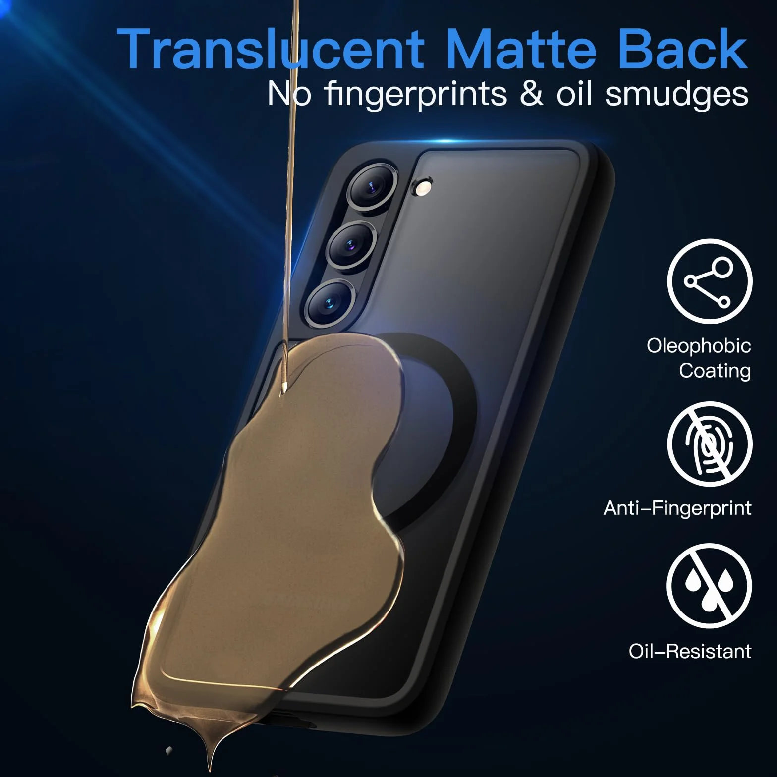 JETech Etui Magnetyczne dla Samsung Galaxy S23 5G 6,1 Cala, Kompatybilne z MagSafe, Półprzezroczysty Matowe Tyłu Odporny na Wstrząsy Osłona Telefonu (Czarny)