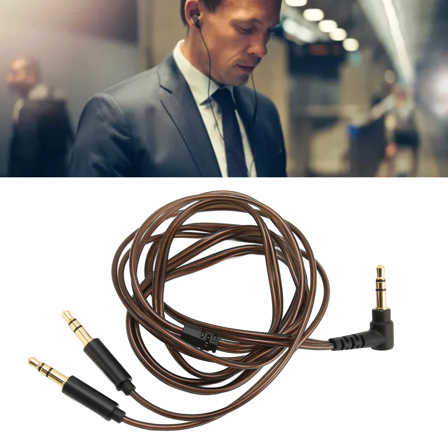 Kabel zamienny do Hifiman Sundara, Arya, Ananda, He400se, Deva Pro, He4xx i innych zestawów słuchawkowych 3,5 mm (wersja 3,5 mm do podwójnego 3,5 mm), 1,2 m