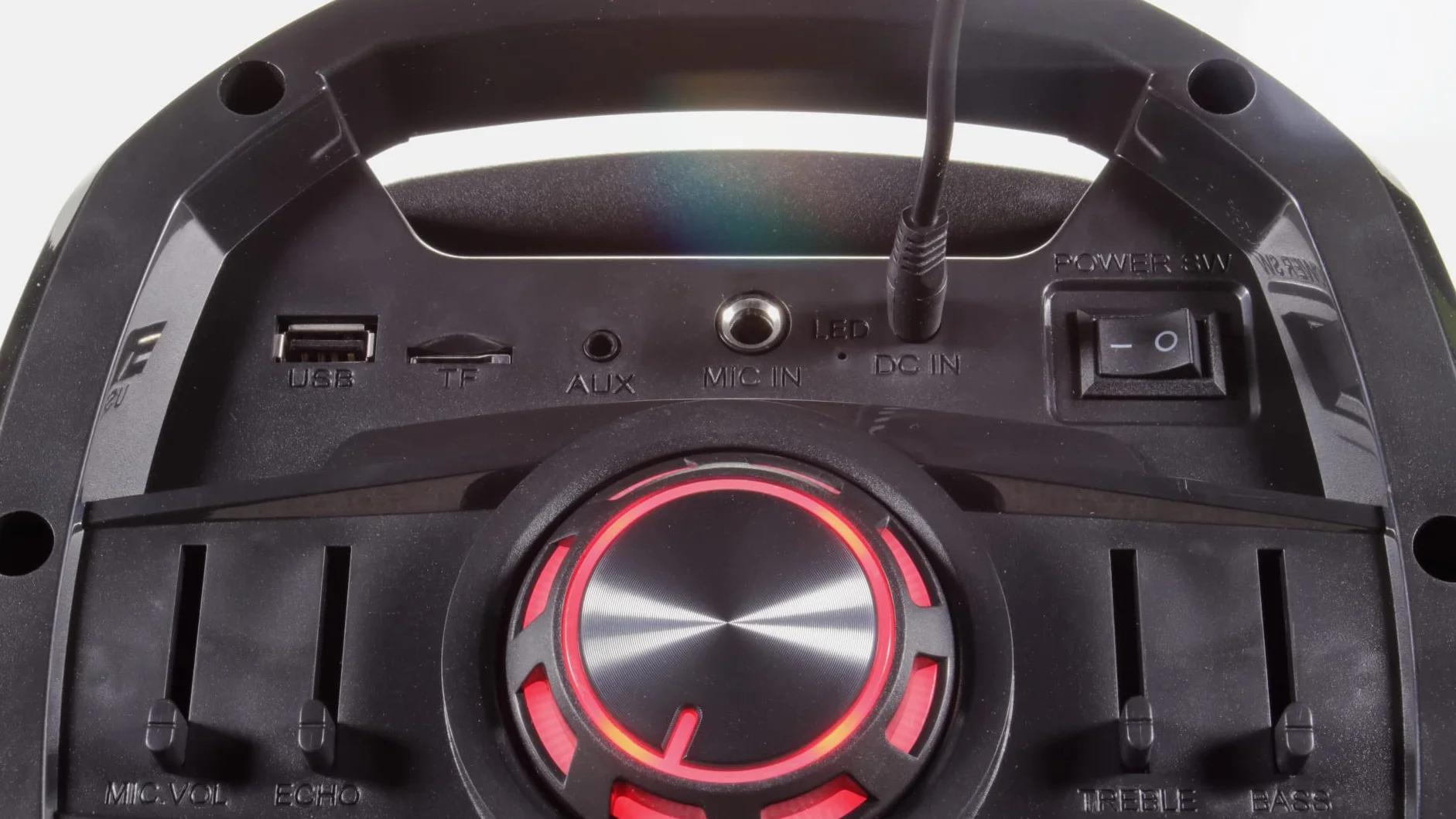 Przenośny system głośników nagłośnieniowych Vocal-Star z efektem świetlnym LED Party, tony niskie i wysokie Bluetooth, wejście USB i Aux dla MP3, 2 x 6-calowy głośnik niskotonowy 200 W i 2 mikrofony bezprzewodowe P180