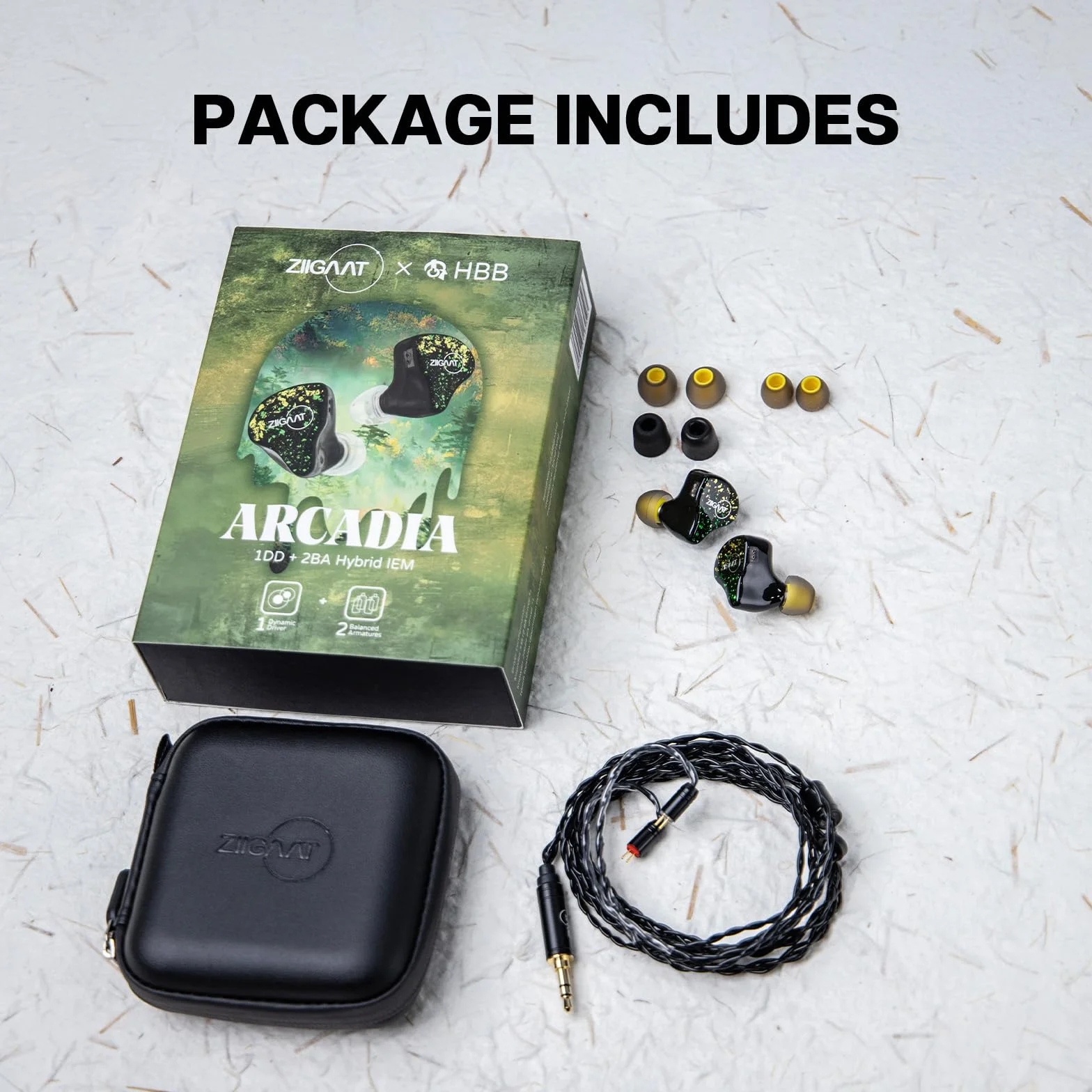 Linsoul ZiiGaat x HBB: Arcadia In Ear Monitor, hybrydowe słuchawki IEM 1DD+2BA, przewodowe słuchawki do gier, profesjonalne izolujące dźwięk monitory douszne z odłączanym kablem IEM dla muzyków