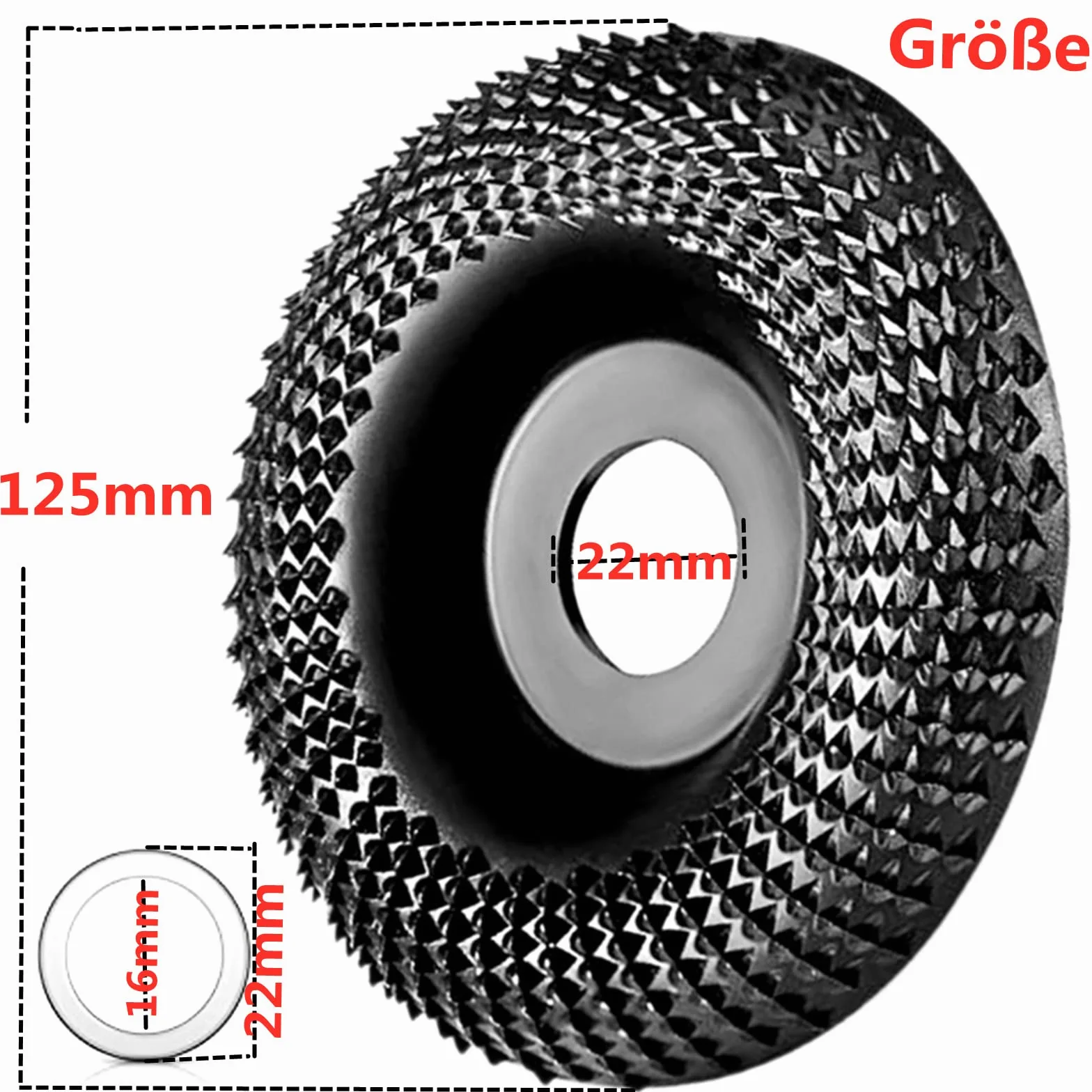 Tarcza szlifierska do szlifierki kątowej 125 mm, tarcza do rzeźbienia w drewnie, tarcza ścierna 125 do drewna, do tarcia do drewna i szlifowania, nadaje się do tarcz do rzeźbienia w drewnie z