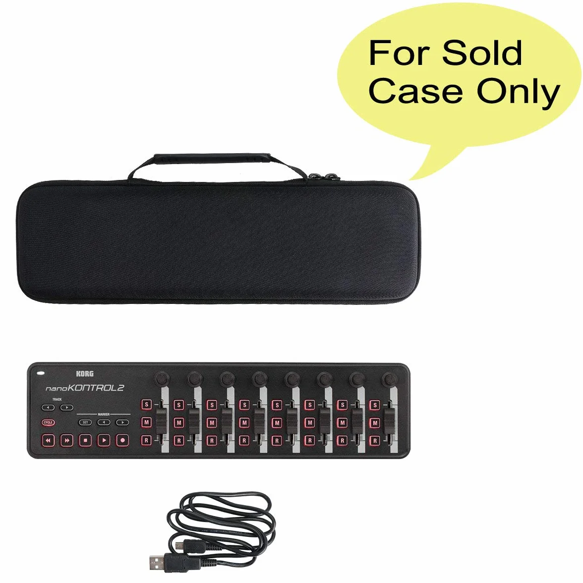 co2CREA Twarde etui do KORG nanoKONTROL2 /nanoKEY2 /nanoPAD2 USB MIDI Controller Case pokrowiec ochronny etui torba do przenoszenia (tylko etui), estuche+asa negra