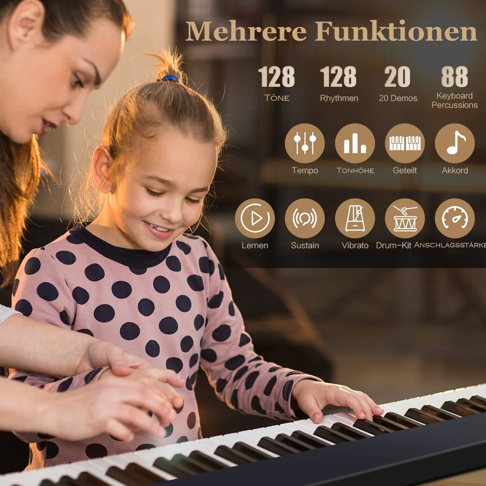 COSTWAY 88 klawiszy pianino elektryczne składane, cyfrowa klawiatura przenośna (128 rytmów, 128 tonów i 20 demo), zestaw pianina cyfrowego dla dzieci i dorosłych (czarny)