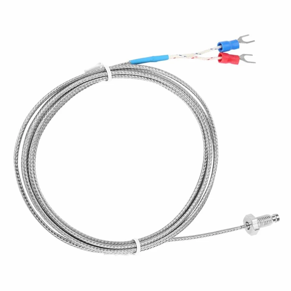 Termopara typu K, śruba M6 cienki gwint typ K 0-400 ℃ czujnik termopary czujnik temperatury drut (2 M)