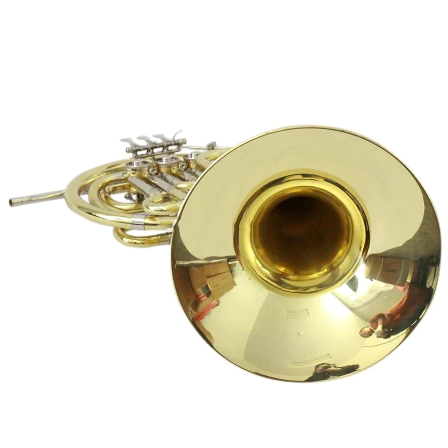 Instrument Muzyczny Waltornia Złoty Lakier Róg Francuski Poziom Profesjonalny Klucz BB Materiał Mosiężny Obrotowy Zawór Tłokowy Płócienna Obudowa