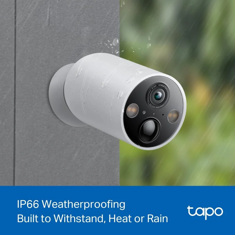 TP-Link Tapo C425 | Kamera zewnętrzna Wi-Fi 2K QHD na baterie | Kolorowy tryb nocny | AI detekcja | Obsługa przez stację H200 | Kompatybilna z Alexa i Google Home