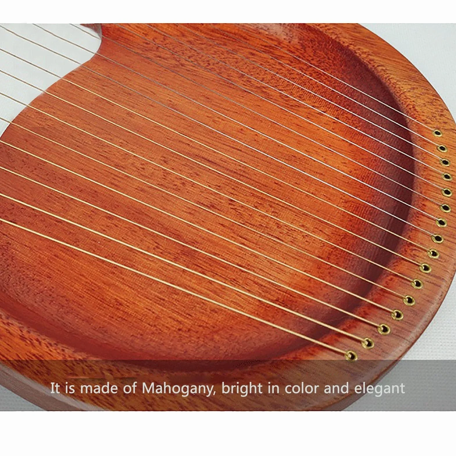 Harfa Lirowa 16,19,21-Strunowa Instrument Muzyczny Dla Początkujących Dorosłych Przenośna Profesjonalna Lyre Harfa Z Pokrowcem, Tunerem, Zapasowymi Strunami(16-String-Plate Style - Espresso)