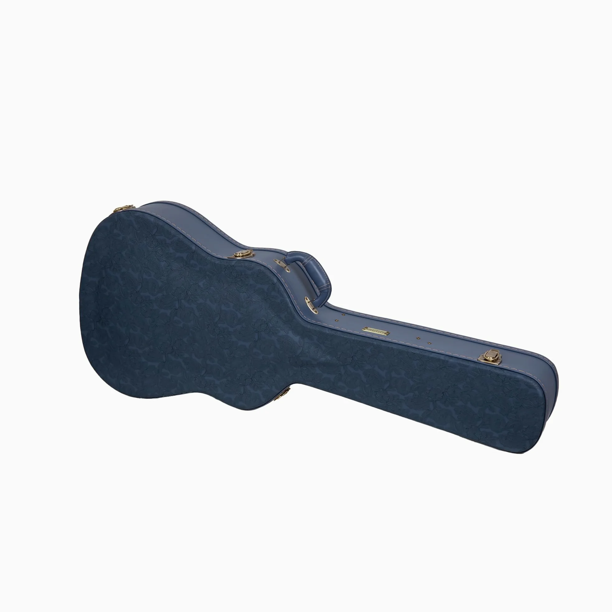 Crossrock Seria Relief - drewniana obudowa na gitarę Gibson Acoustic i Martin Dreadnought, z wysoce teksturowaną powierzchnią, imitacja polaru z norek, zatrzaski ze stali nierdzewnej - kolor niebieski