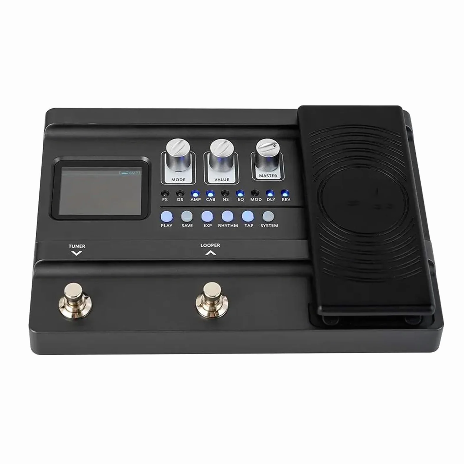 Efekty Do Gitary Elektrycznej Czarny Multiefektowy Pedał Gitarowy Z 200 Wbudowanymi Presetami I 55 Symulacjami Wzmacniaczy(FX100 JP)