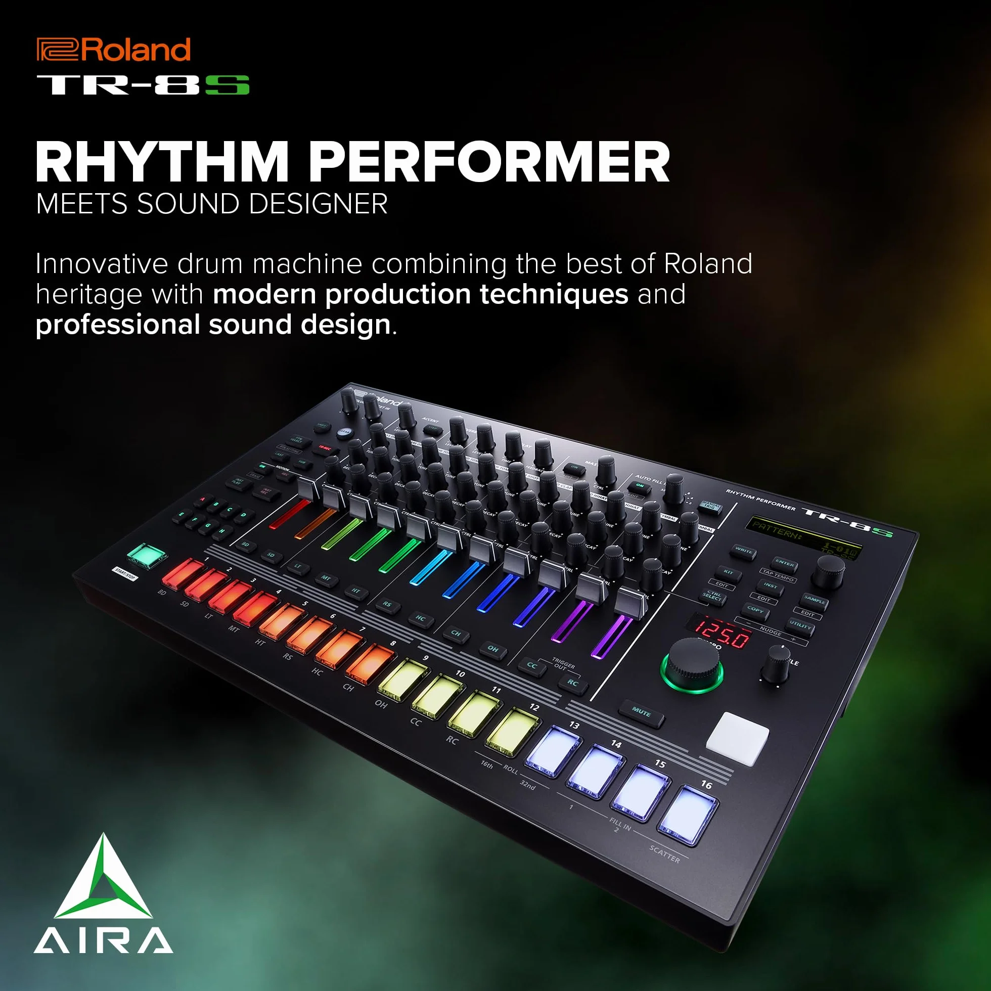 Roland TR-8S Rhythm Performer | Zaawansowany Automat Perkusyjny z Klasycznymi Brzmieniami Perkusyjnymi TR, w tym TR-808, TR-909, TR-707, TR-727, TR-606 i CR-78 | Technologia ACB | 128 Zestawów