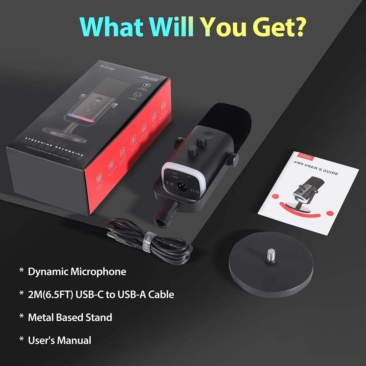 FIFINE XLR Mikrofon strumieniowy do nagrywania podcastów, do studia, dynamiczny mikrofon USB, gamingowy, z przyciskiem wyciszania, do PS4/5, Maca, mikserów, kart dźwiękowych