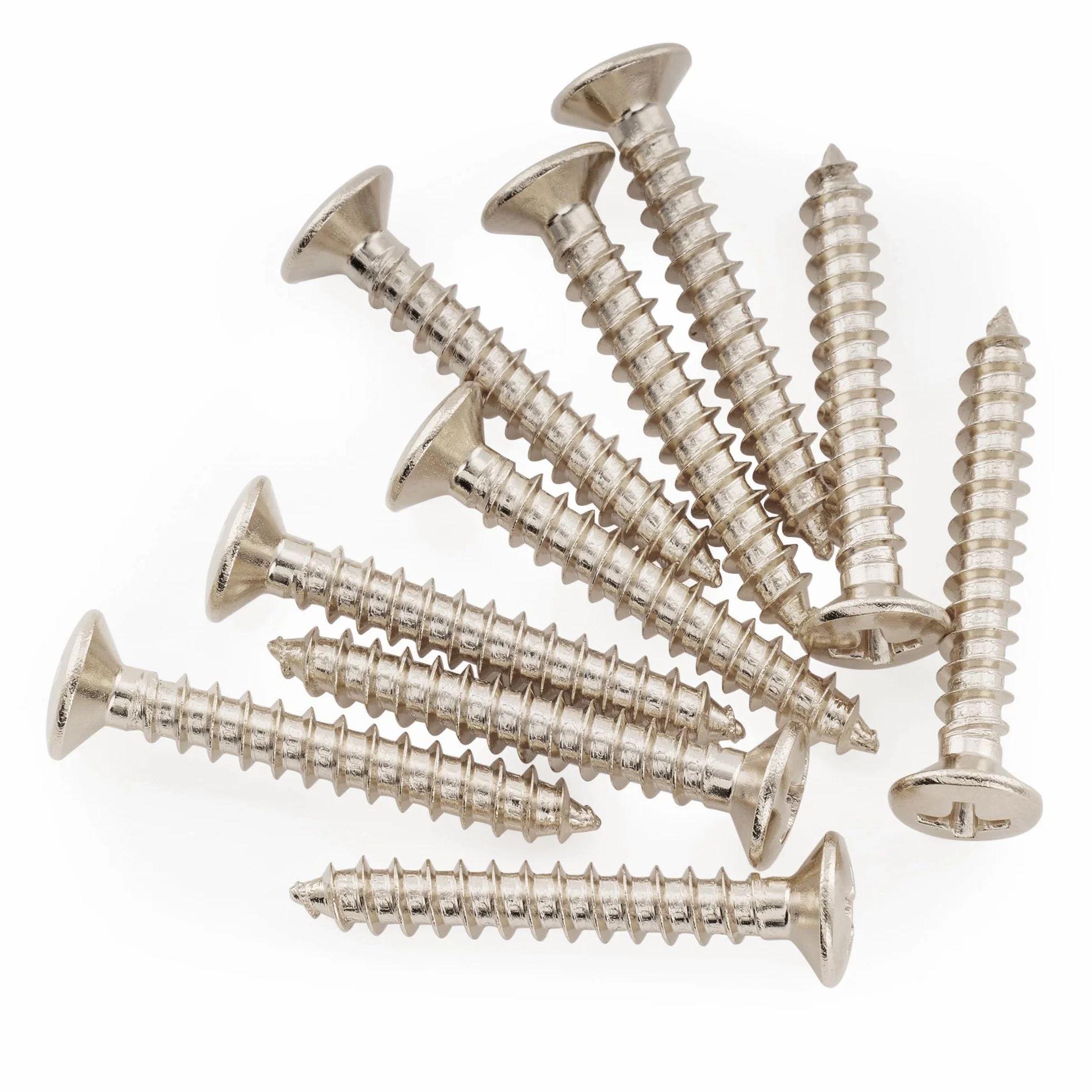 Musiclily Ultra 4x28mm Stal Nierdzewna śruby do Zaczepy Paska, Nikiel (10 szt.)