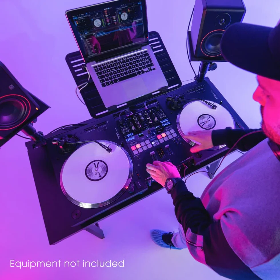 Gravity FDJT 01 – stolik DJ z elastycznym głośnikiem i półką na laptopa