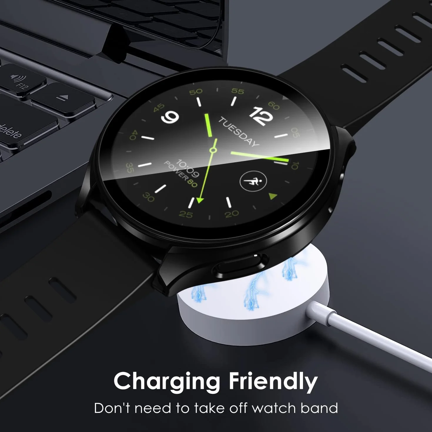ivoler 3 szt. twarde etui PC ze szklaną ochroną ekranu do zegarka Xiaomi Watch 2, pełne pokrycie, ultracienkie, odporne na zarysowania etui ochronne, 2 przezroczyste + 1 czarny